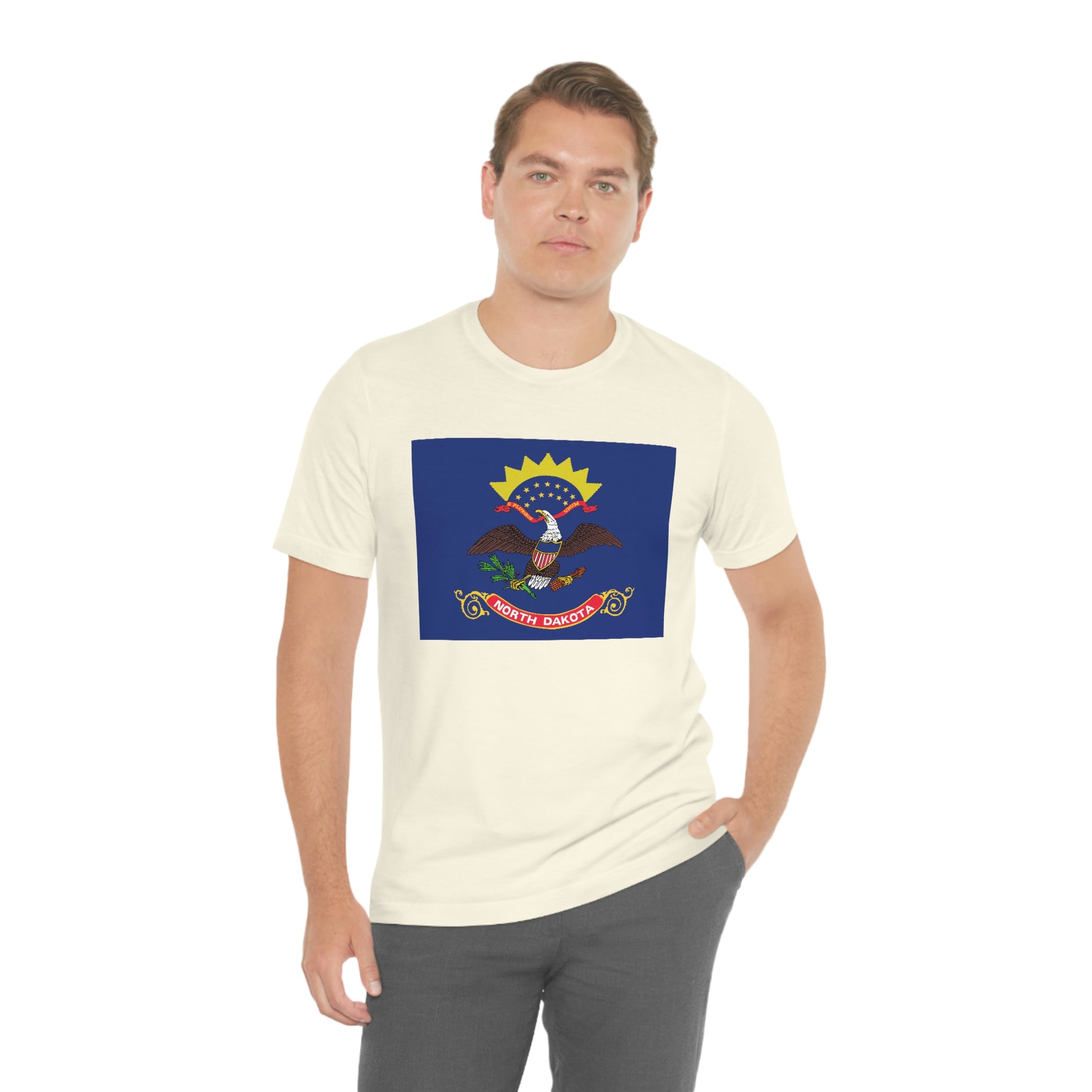 North Dakota Flag Unisex Jersey Short Sleeve Tee Tshirt T-shirt