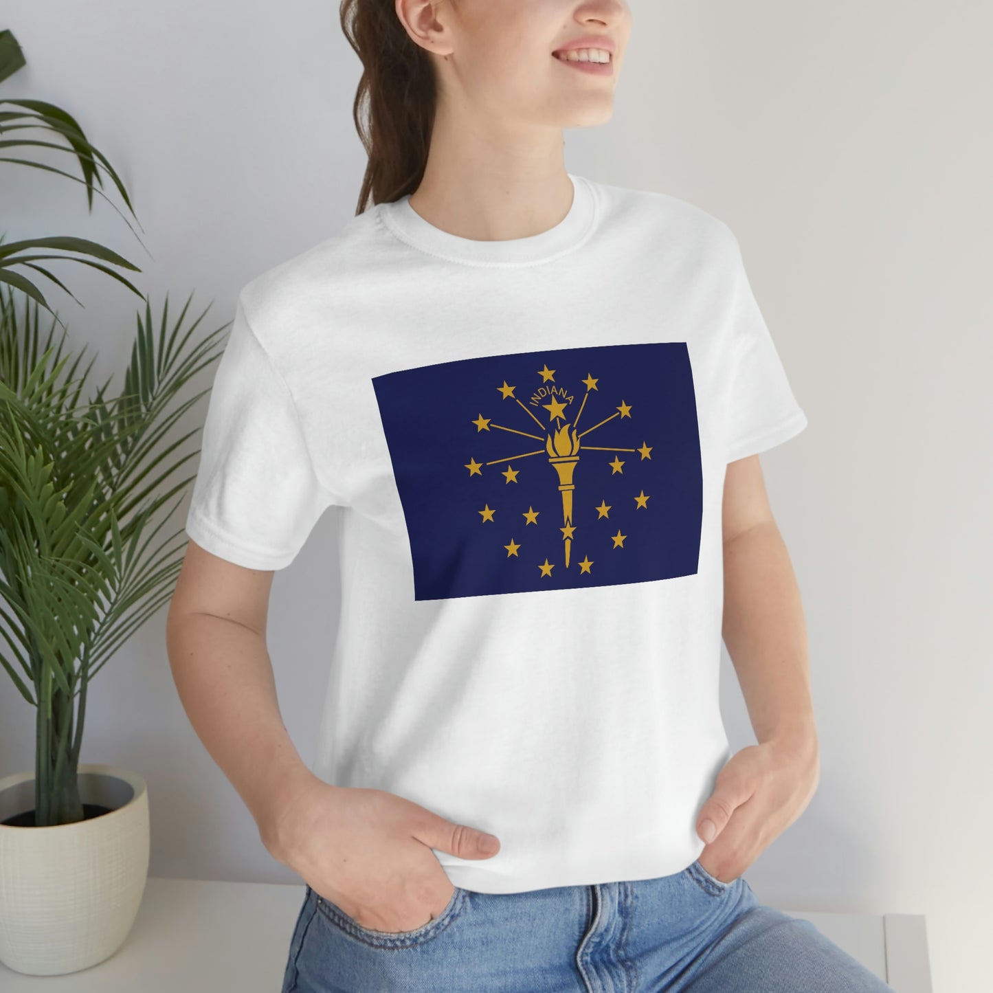 Indiana Flag Unisex Jersey Short Sleeve Tee Tshirt T-shirt