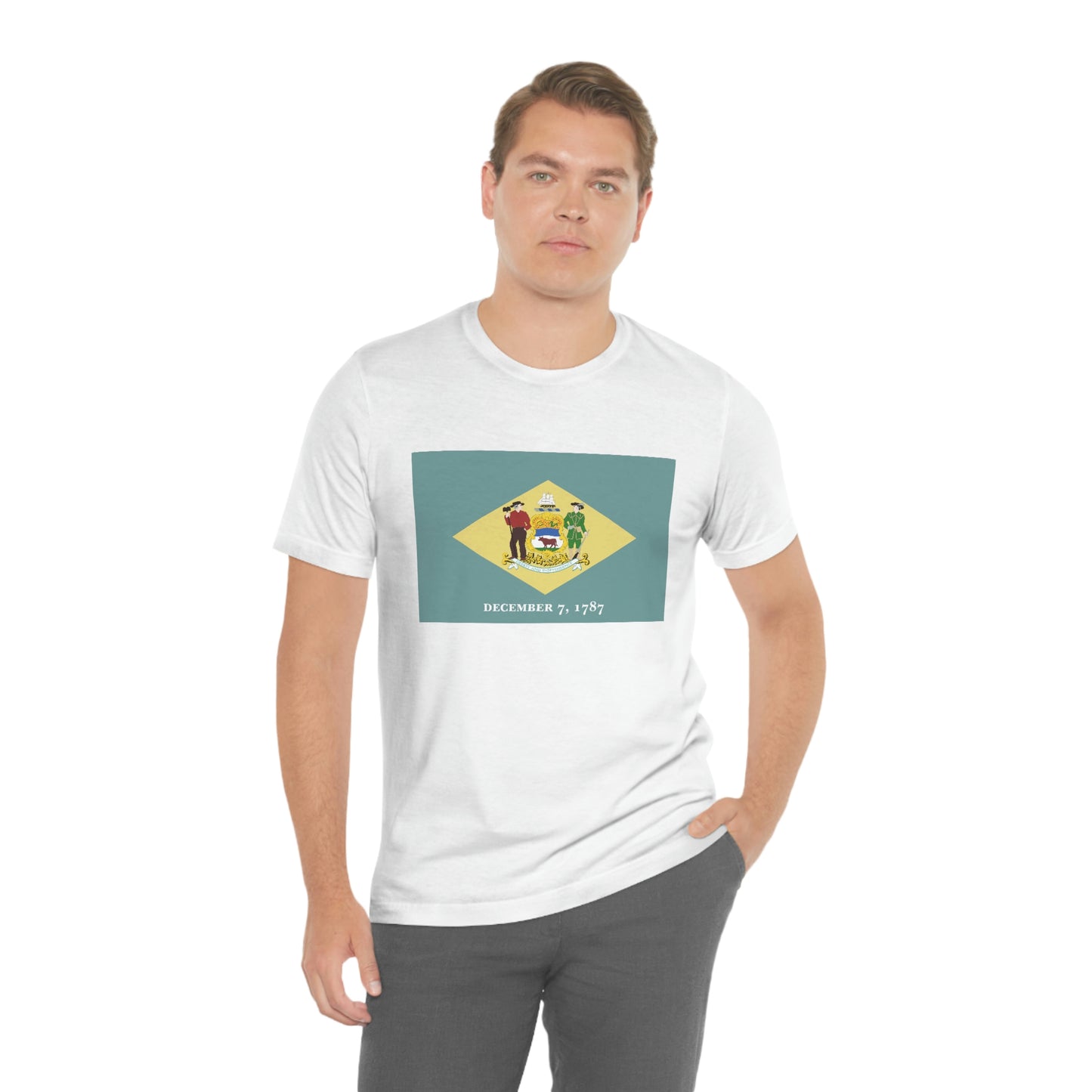 Delaware Flag Unisex Jersey Short Sleeve Tee Tshirt T-shirt