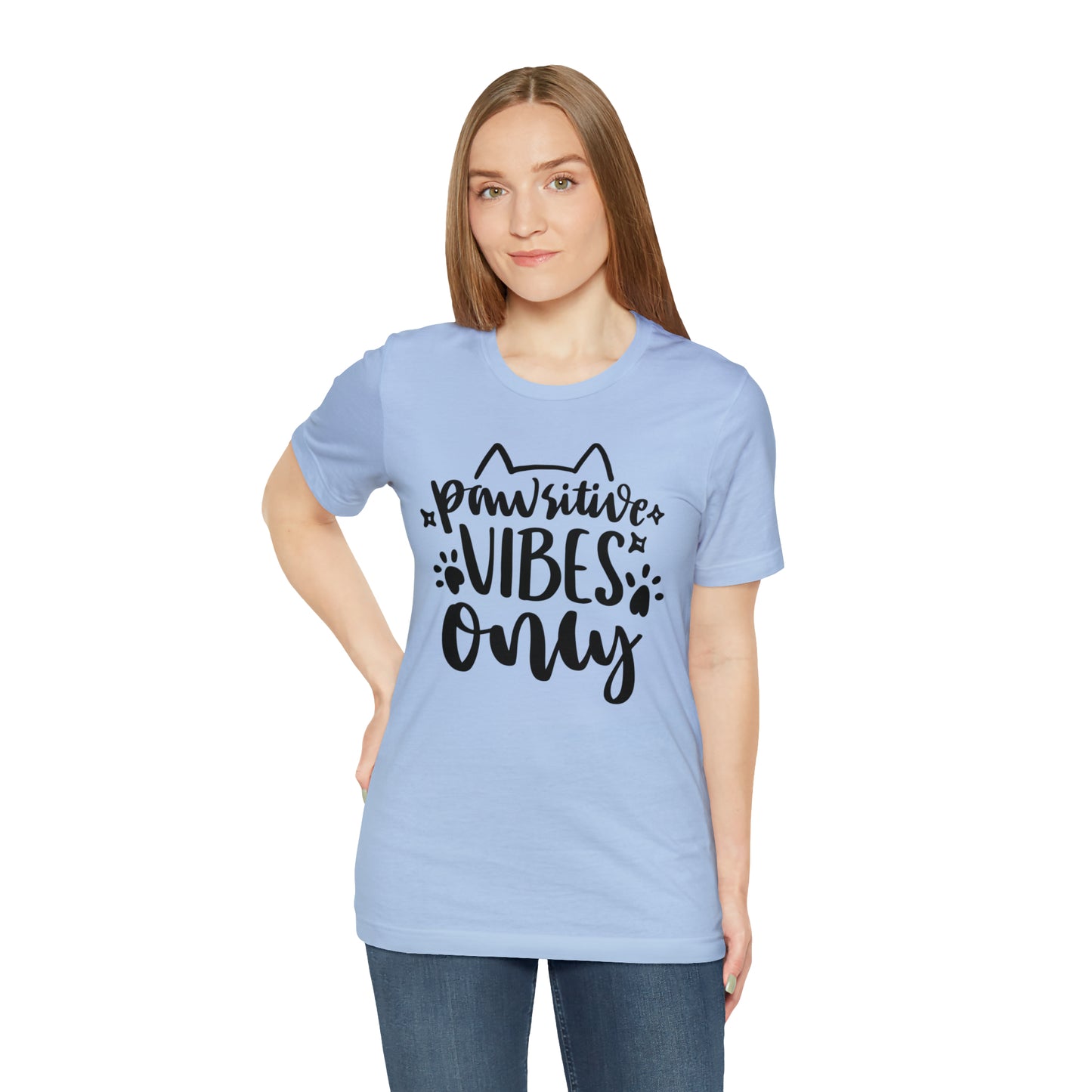 Pawsitive Vibes Only Cat Short Sleeve T-shirt