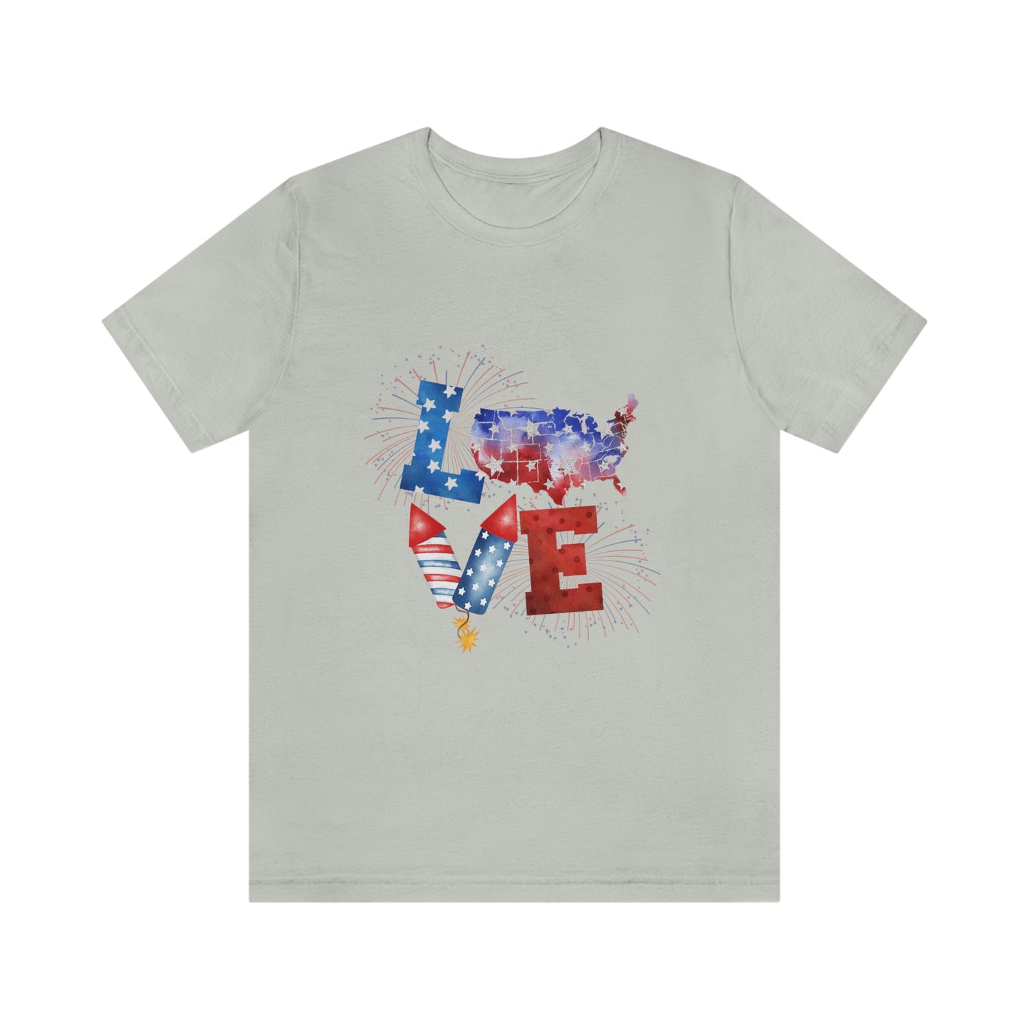 Love America Rockets 4th of July Unisex Jersey Short Sleeve Tee