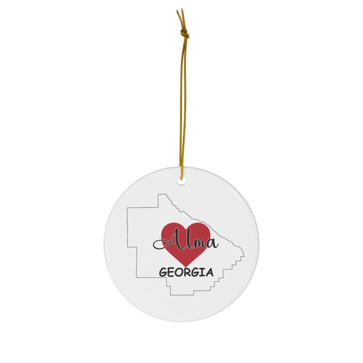 Alma Georgia Ceramic Ornament, 1-Pack