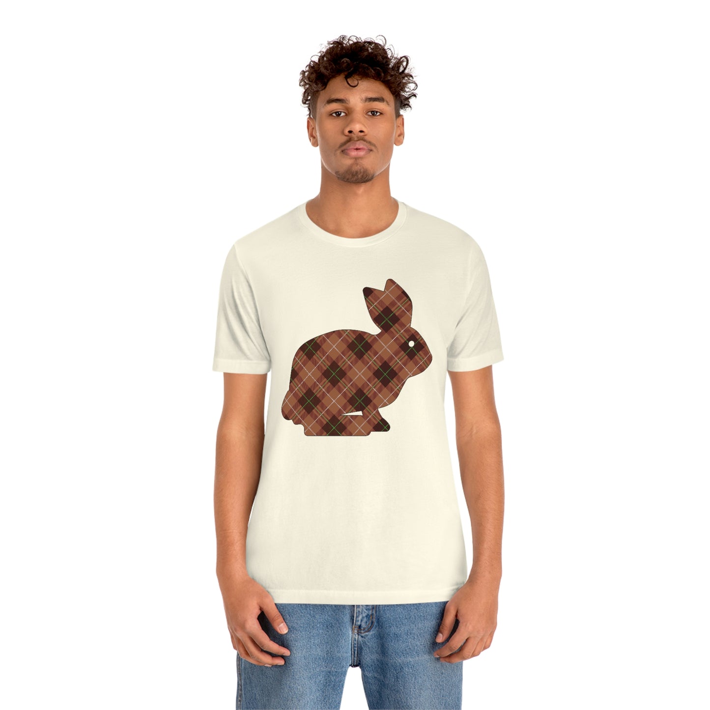 Brown Plaid Bunny Unisex Jersey Short Sleeve Tee
