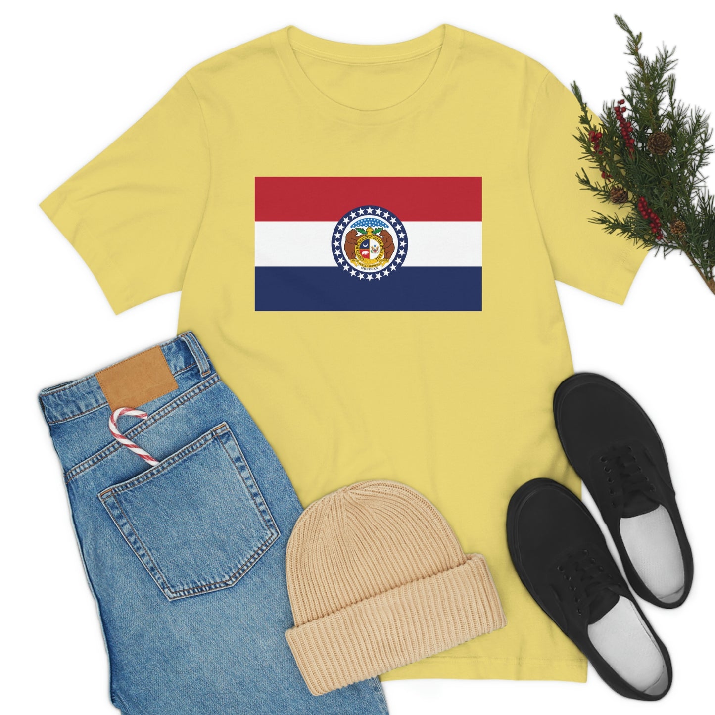 Missouri Flag Unisex Jersey Short Sleeve Tee Tshirt T-shirt