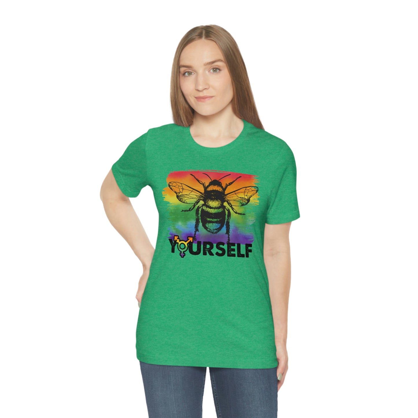 Bee Yourself LGBTQIA Print Unisex Jersey Short Sleeve Tee