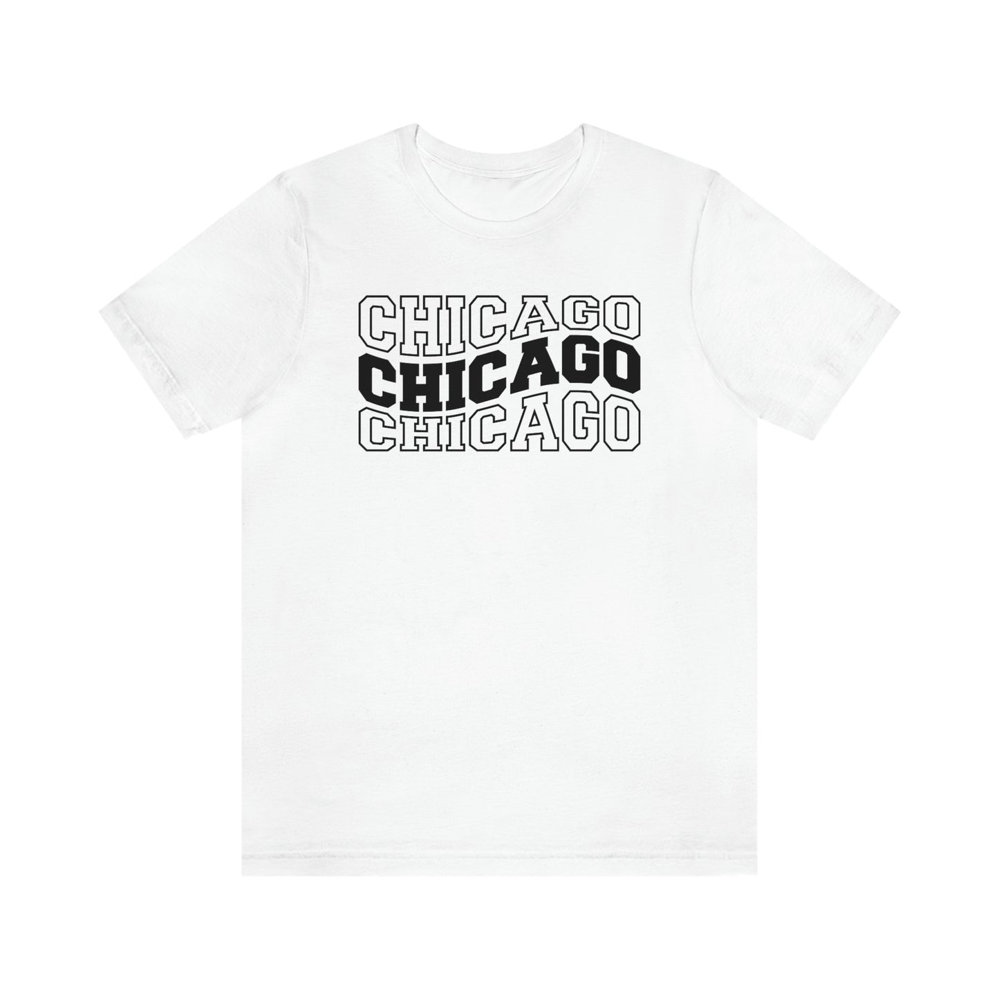Chicago Varsity Letters Wavy Short Sleeve T-shirt