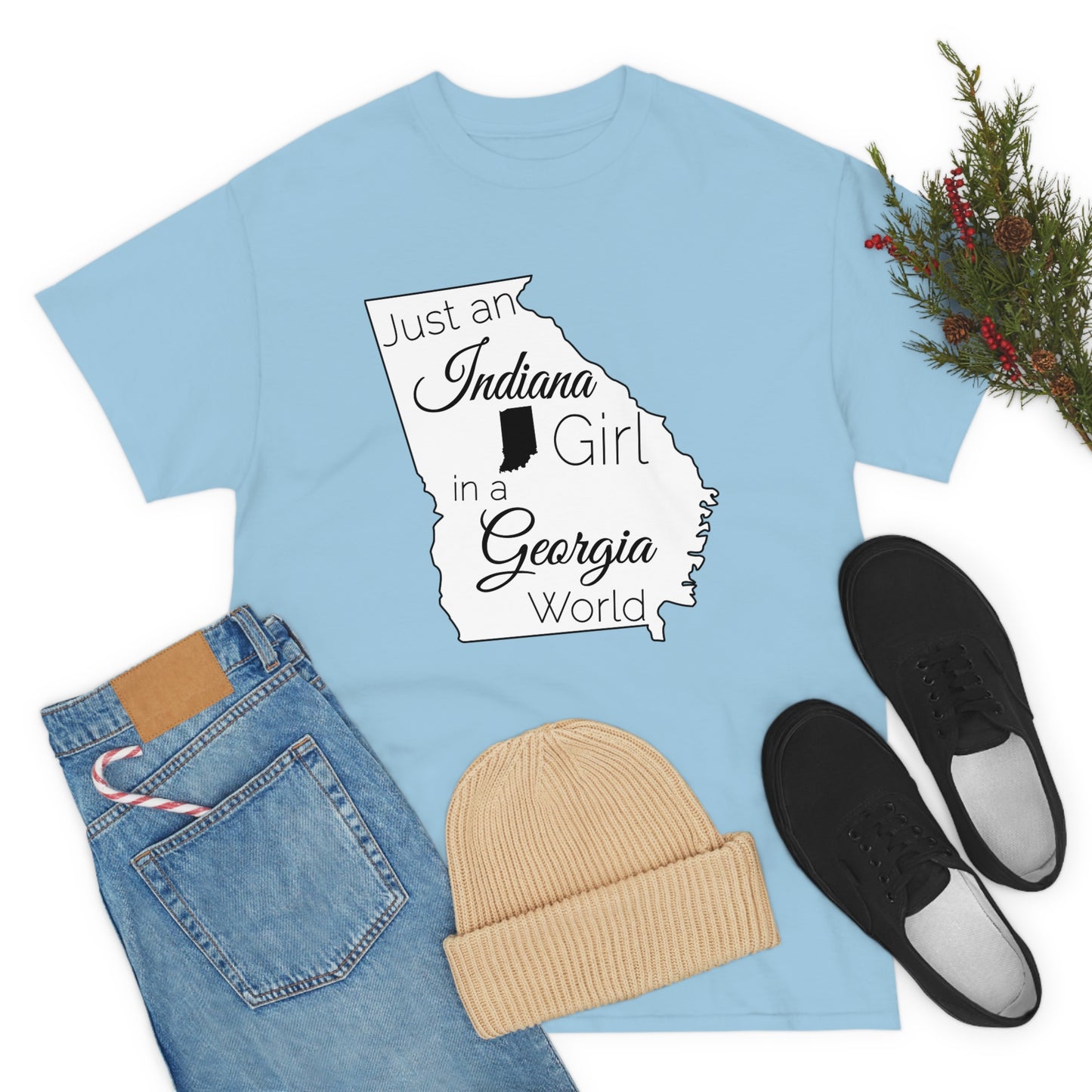 Just an Indiana Girl in a Georgia World Unisex Heavy Cotton Tee