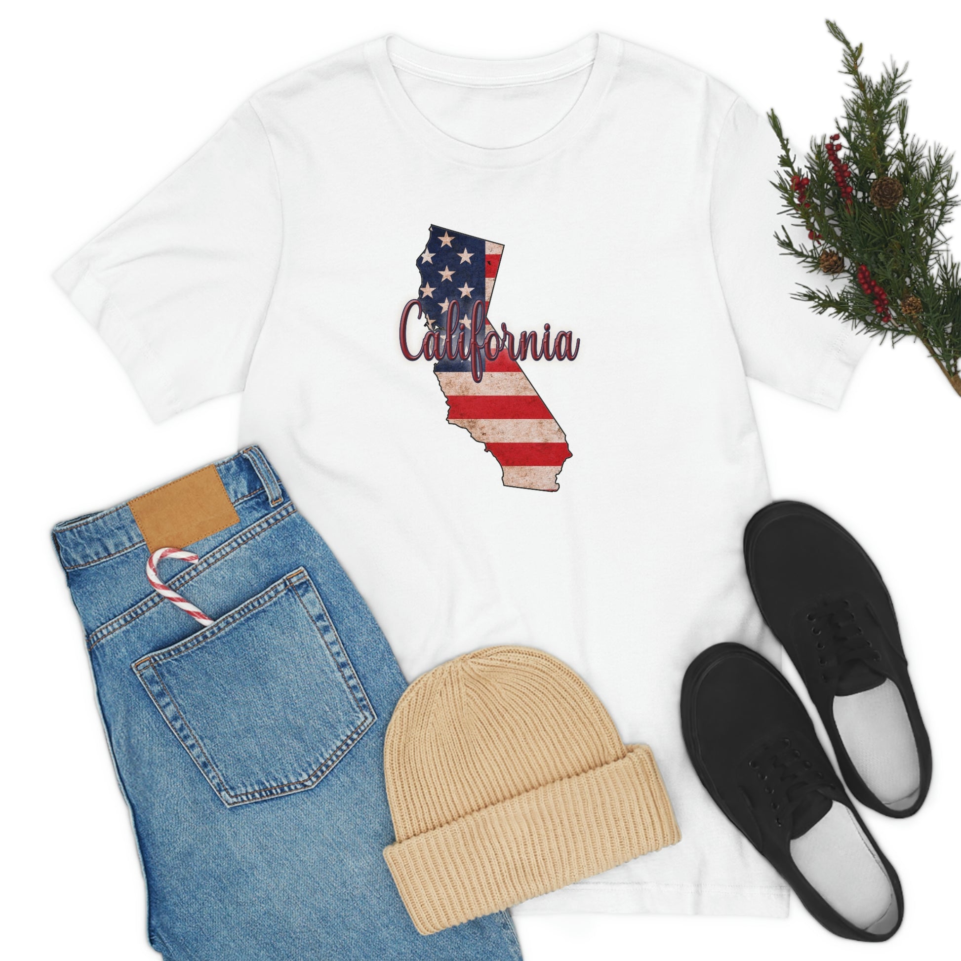 California US Flag Unisex Jersey Short Sleeve Tee Tshirt T-shirt