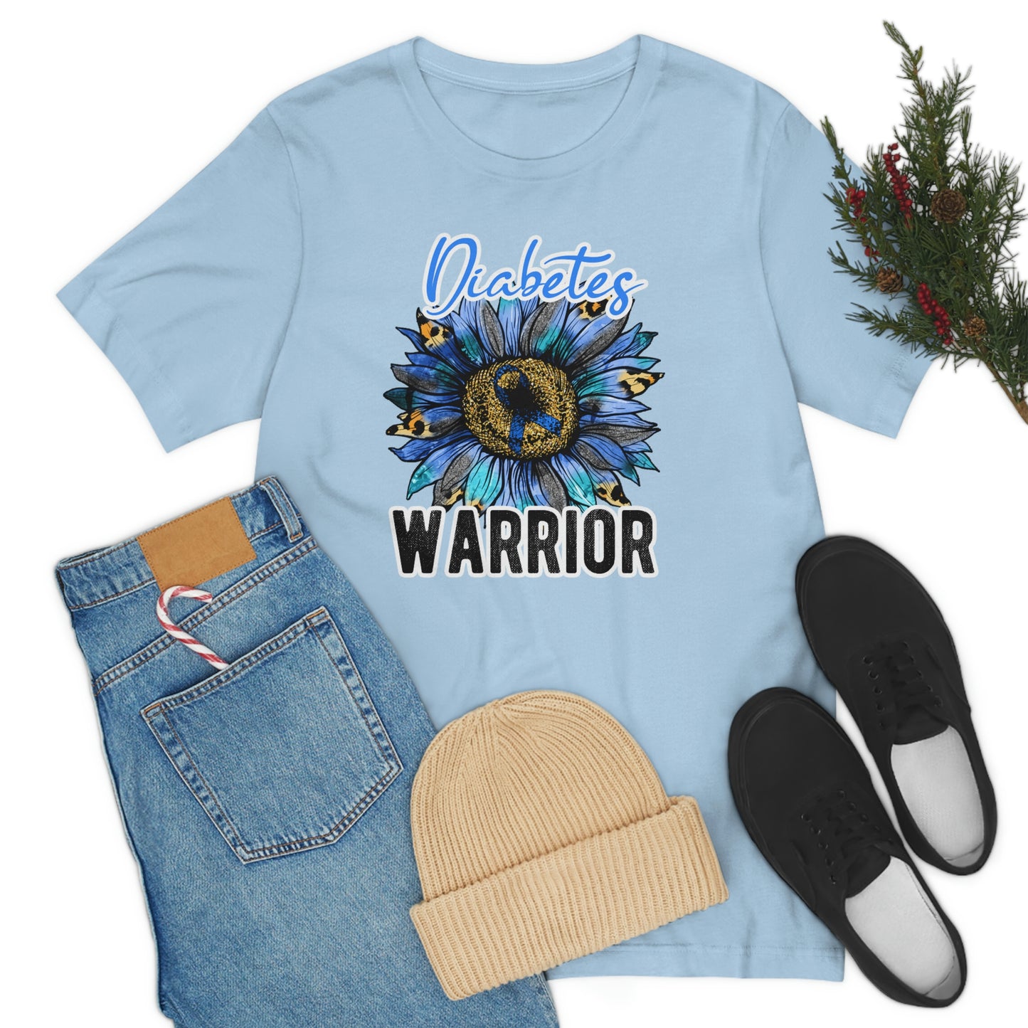 Diabetes Warrior Diabetes Awareness Print Unisex Jersey Short Sleeve Tee