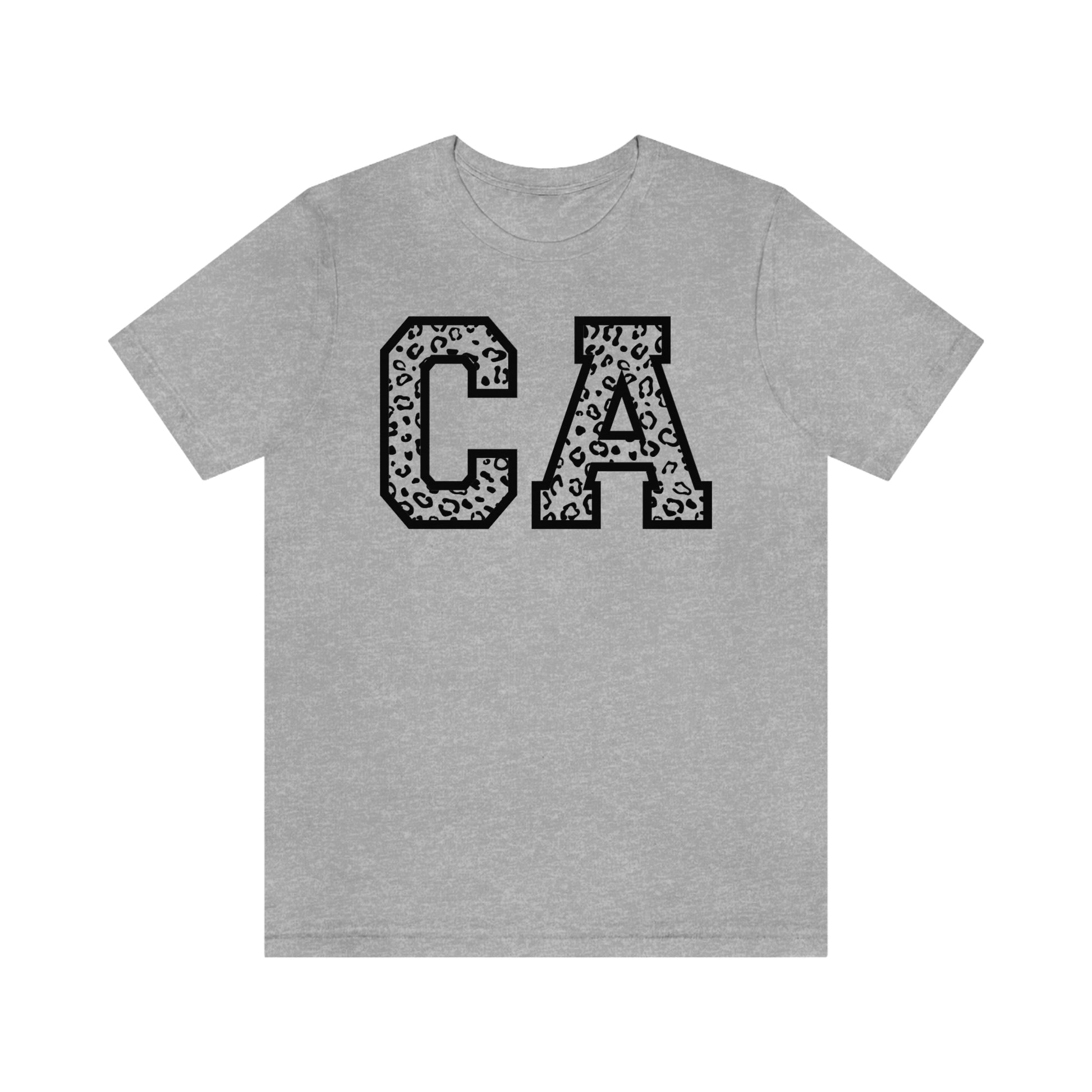 California CA Leopard Print Unisex Jersey Short Sleeve Tee Tshirt T-shirt