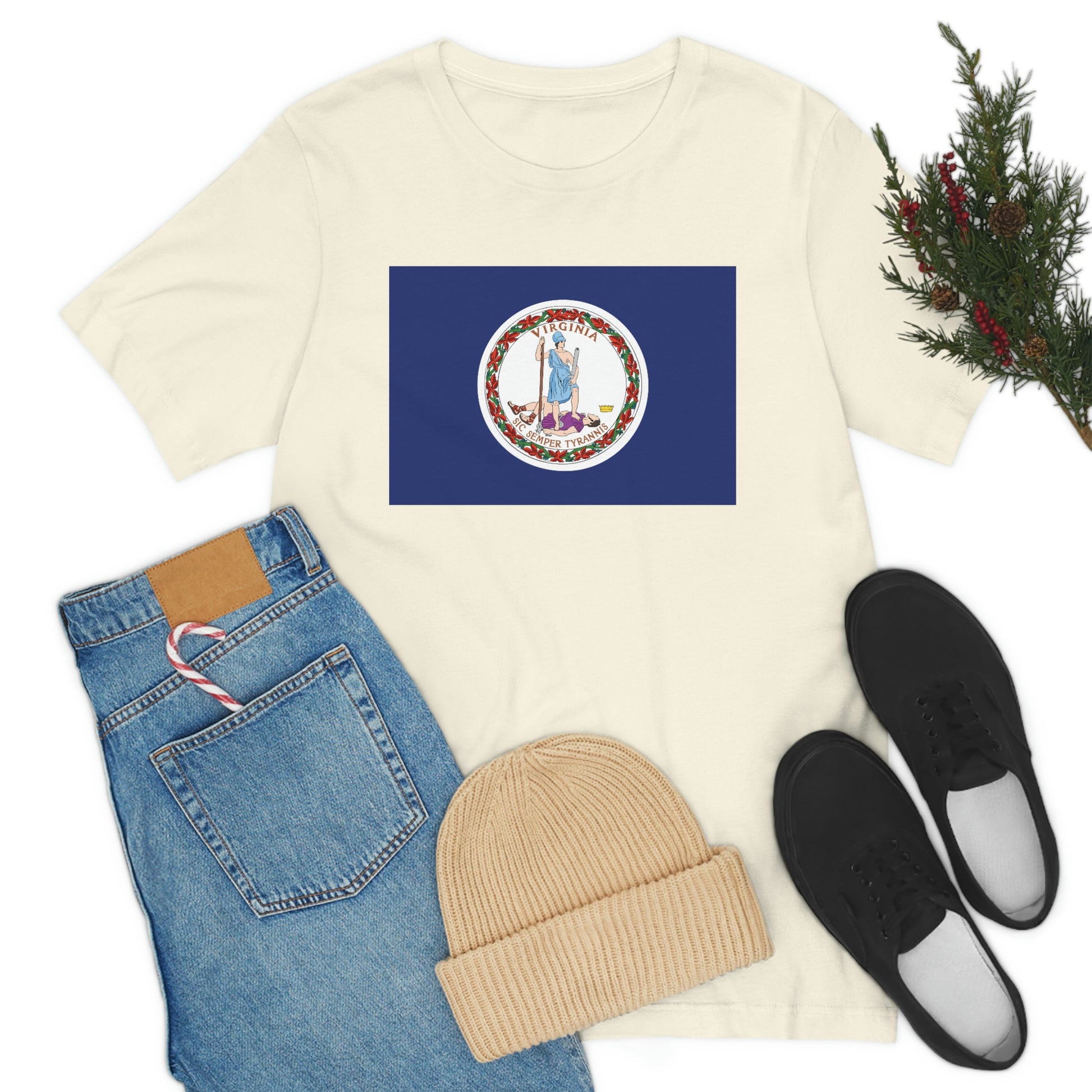 Virginia Flag Unisex Jersey Short Sleeve Tee Tshirt T-shirt