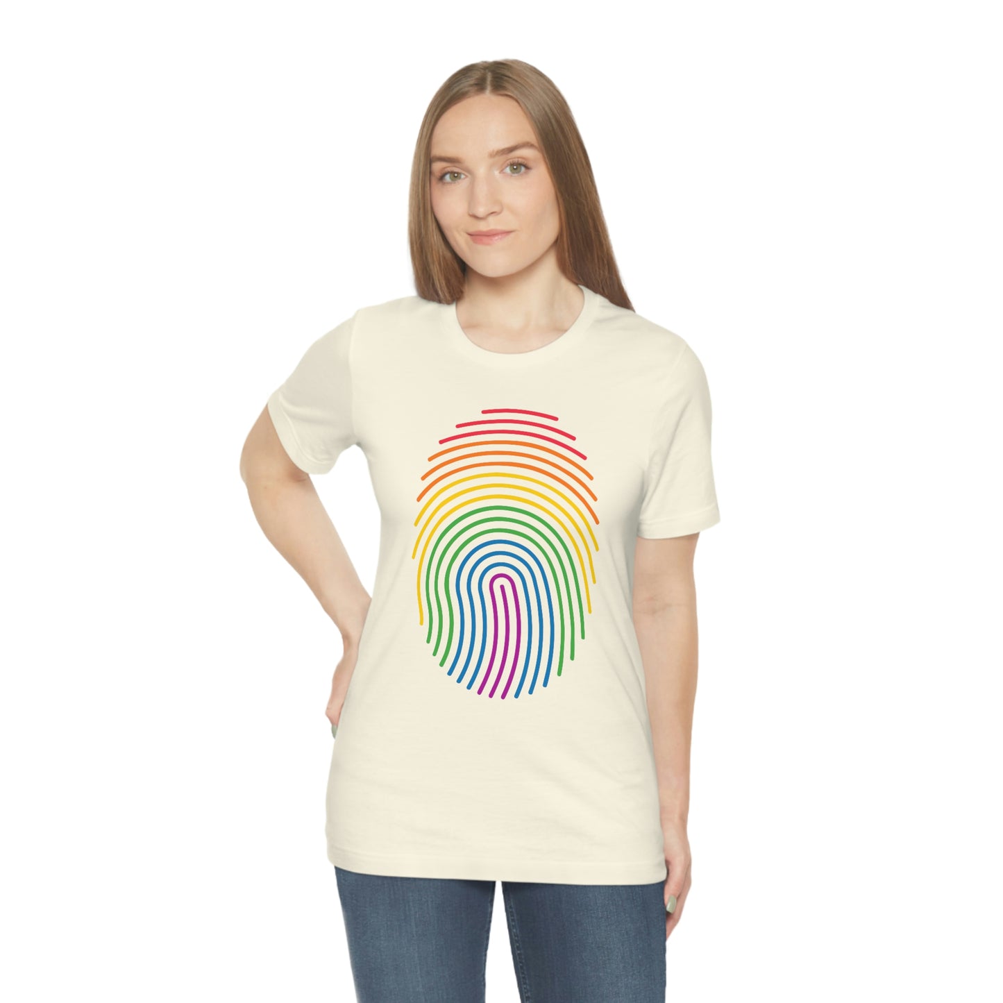 Fingerprint LGBTQIA Print Unisex Jersey Short Sleeve Tee