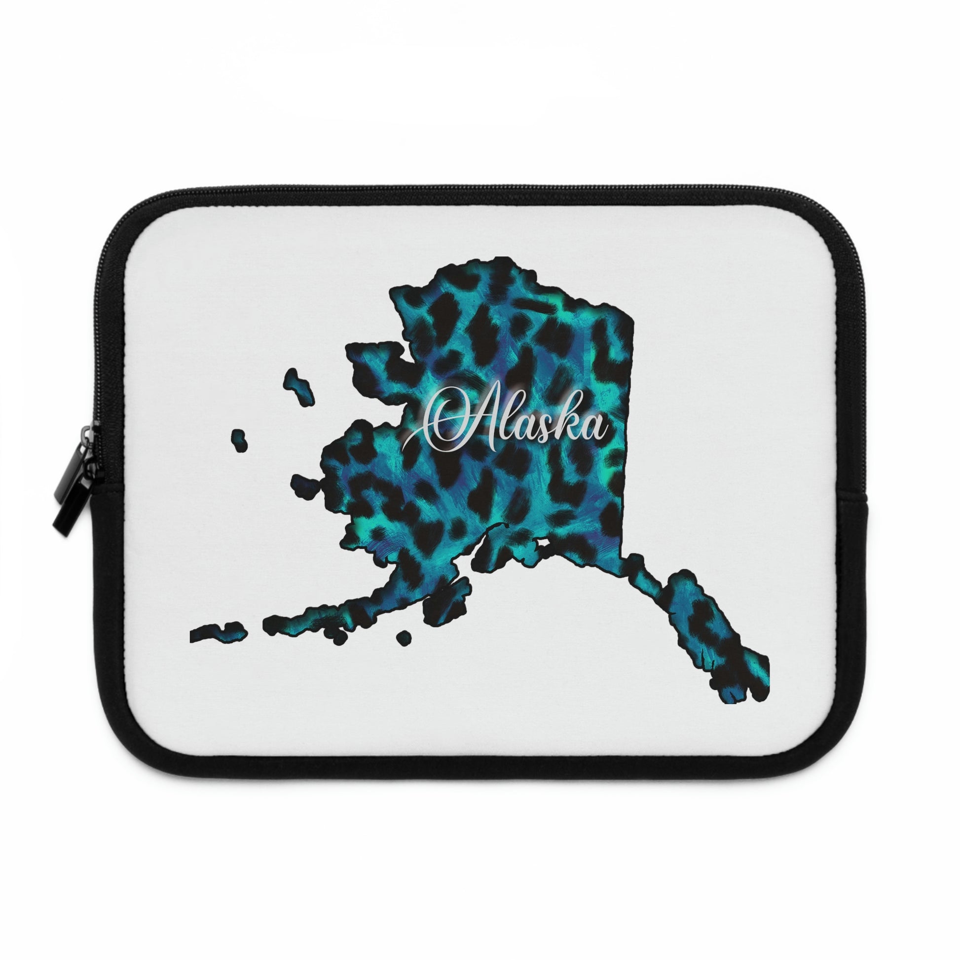 Alaska Blue Leopard Print Laptop Sleeve