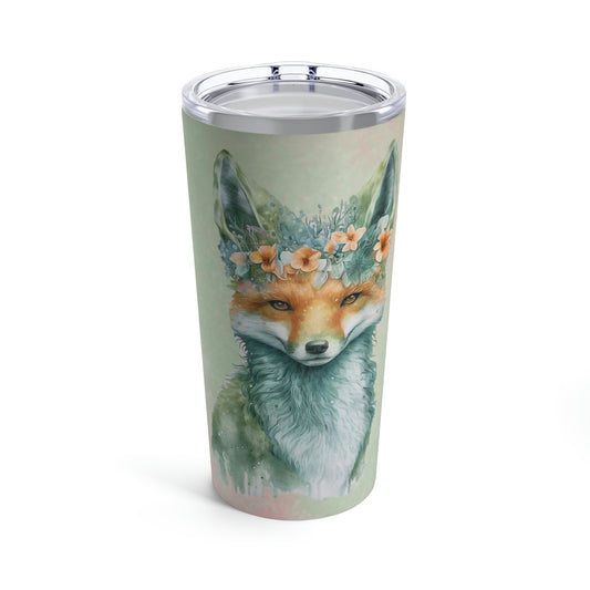 Fox Spring Flowers Watercolor Tumbler 20oz