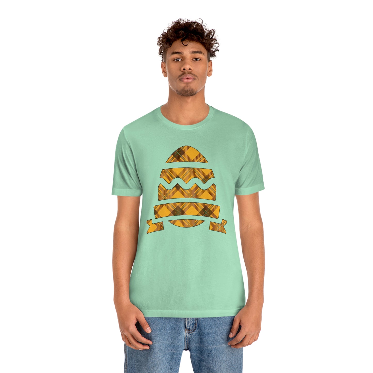 Plaid Egg Easter Spring Unisex Jersey Short Sleeve Tee
