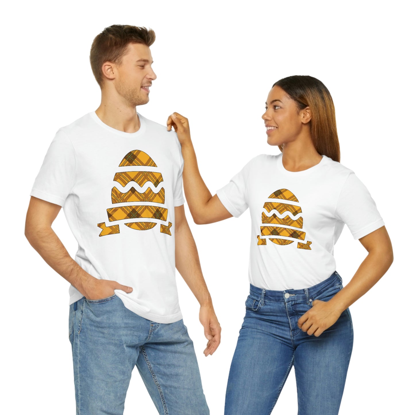 Plaid Egg Easter Spring Unisex Jersey Short Sleeve Tee