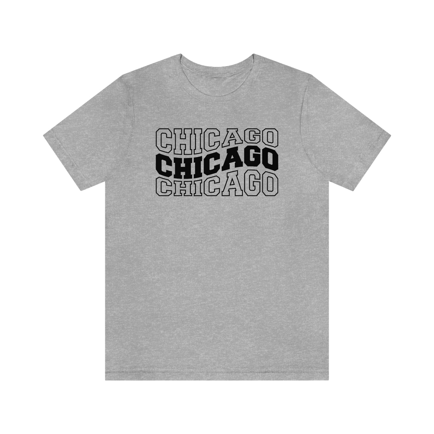 Chicago Varsity Letters Wavy Short Sleeve T-shirt