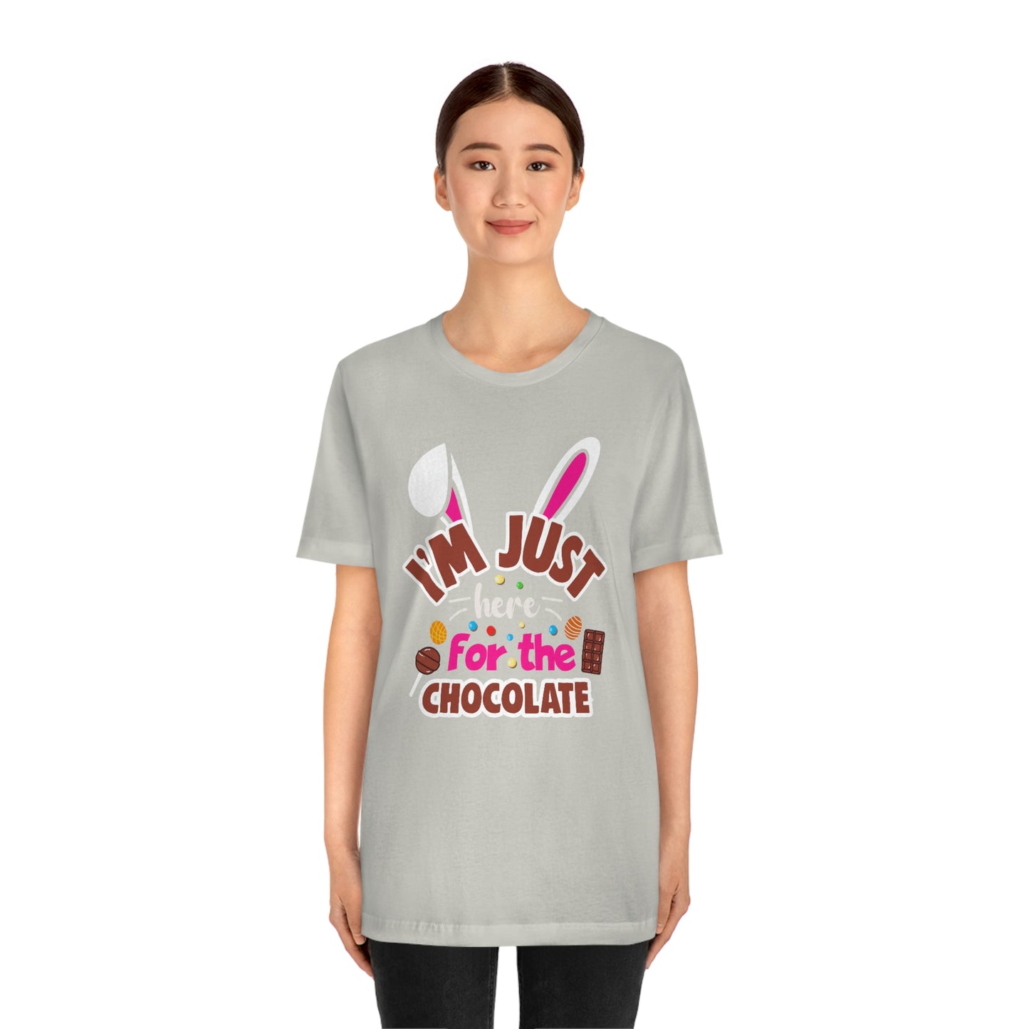 I'm Just Here for the Chocolate Unisex Jersey Short Sleeve Tee