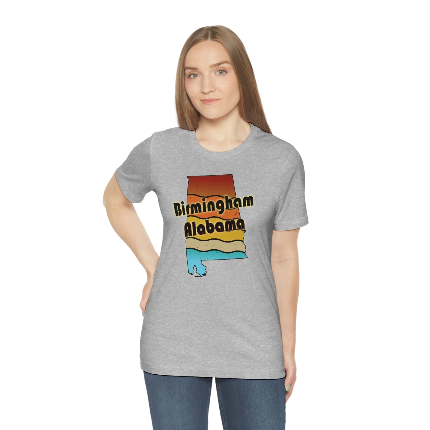 Birmingham Alabama Retro Sunset Unisex Jersey Short Sleeve T-shirt