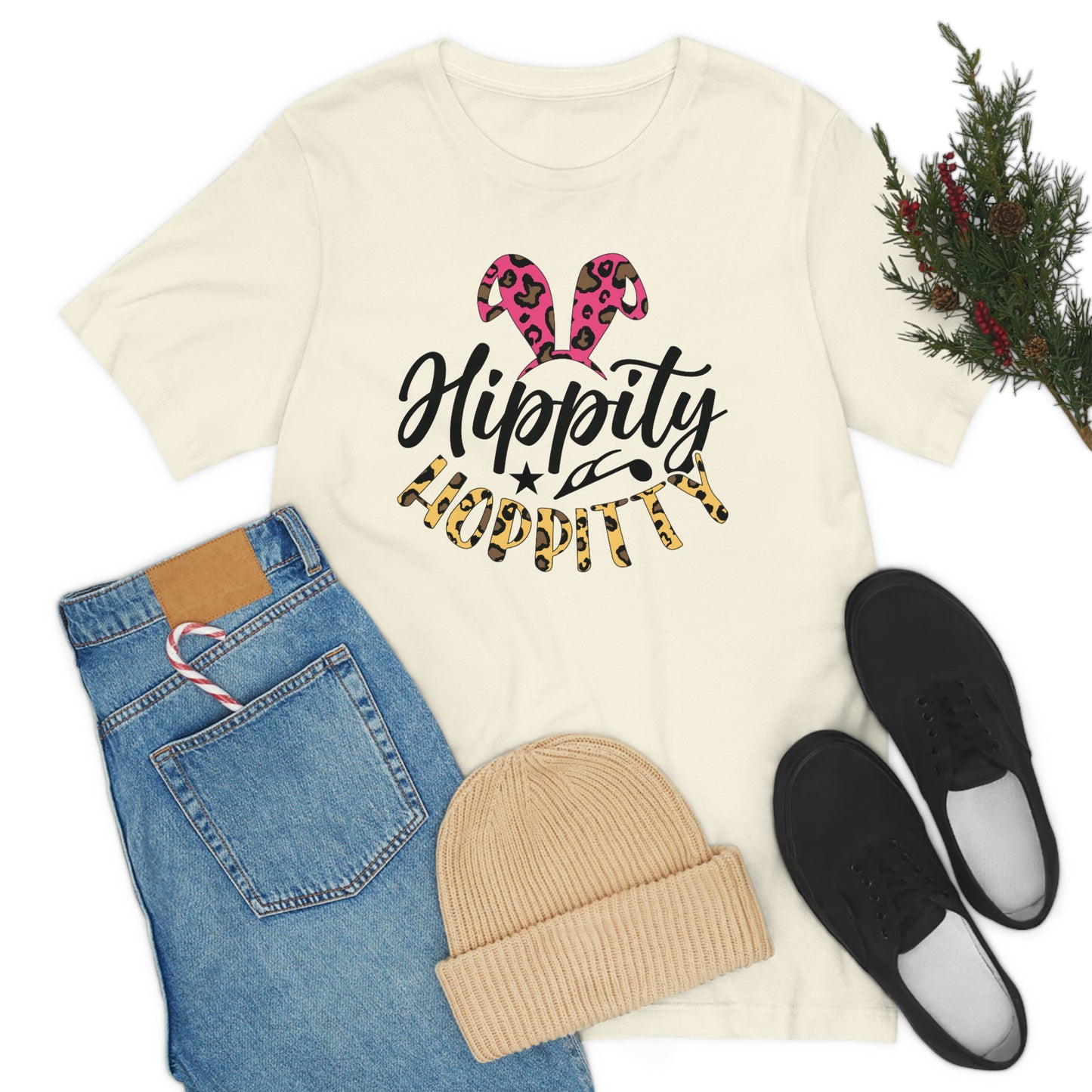 Hippity Hoppitty Leopard Print Unisex Jersey Short Sleeve Tee