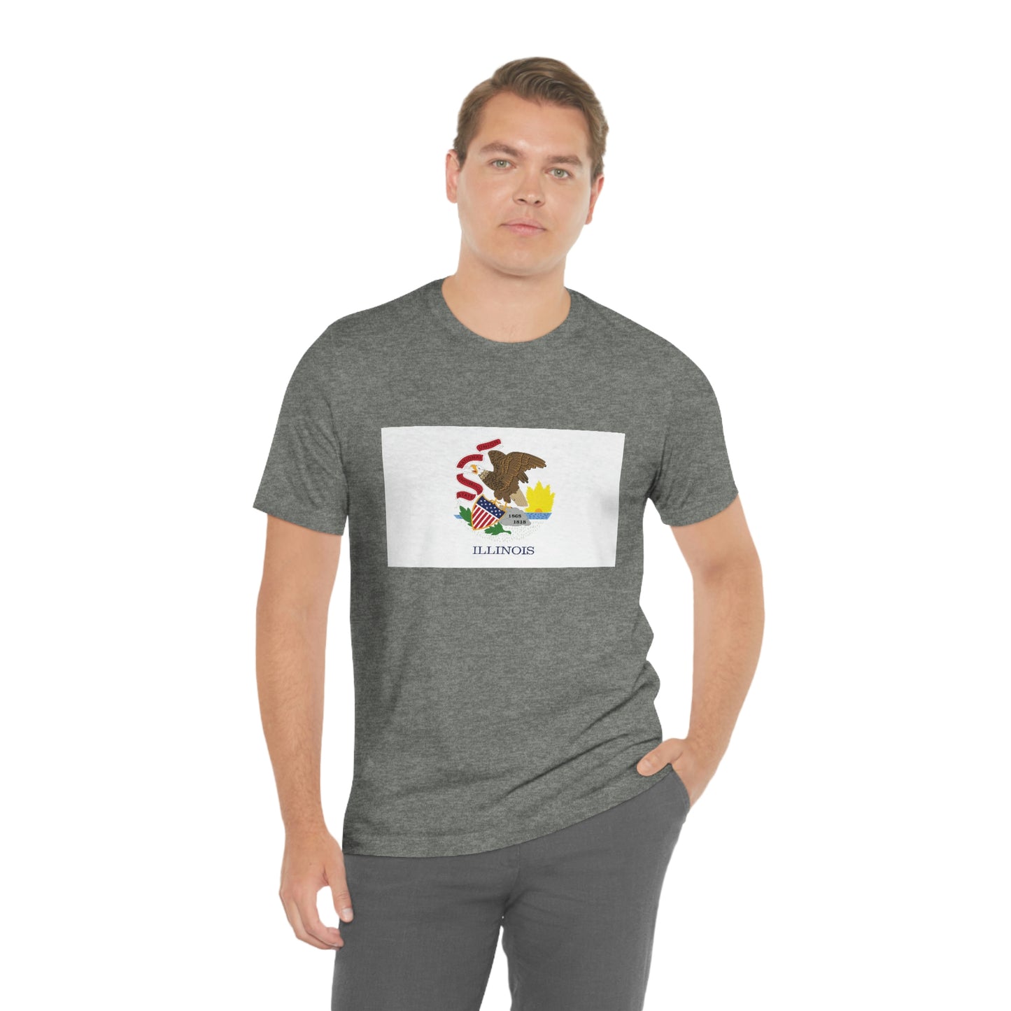 Illinois Flag Unisex Jersey Short Sleeve Tee Tshirt T-shirt