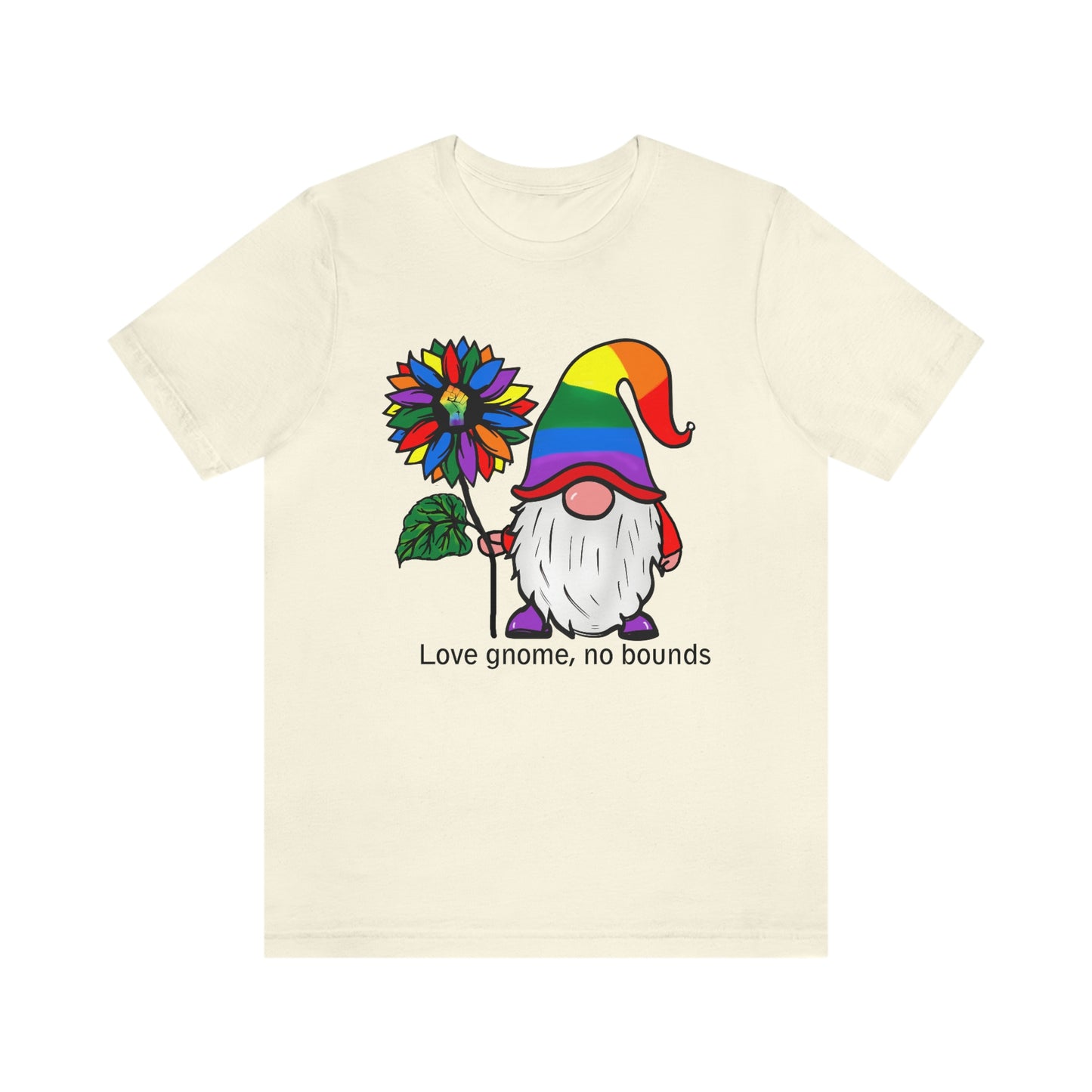 Love Gnomes No Bounds LGBTQIA Print Unisex Jersey Short Sleeve Tee