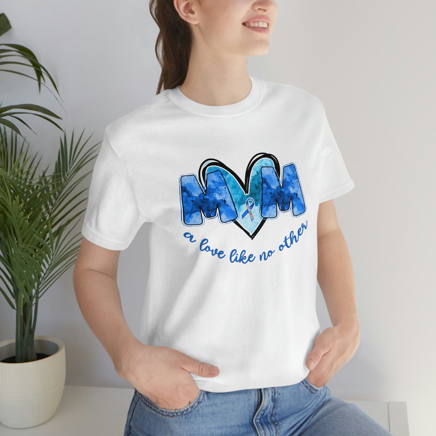Mom A Love Like No Other Diabetes Awareness Print Unisex Jersey Short Sleeve Tee