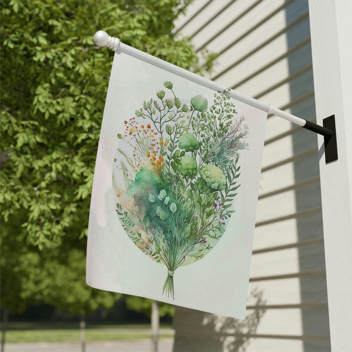 Spring Flowers & Greenery Watercolor Garden & House Banner