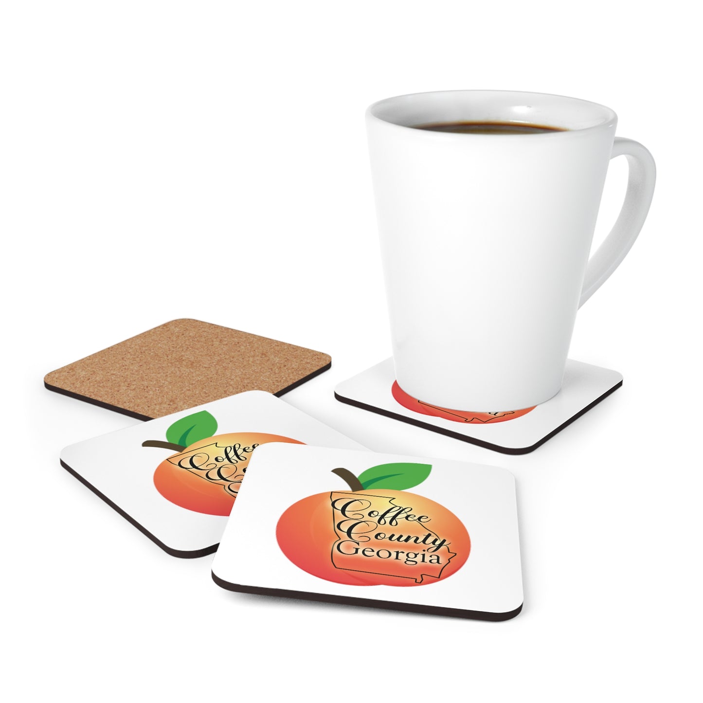 Coffee County Georgia Corkwood Coaster Set