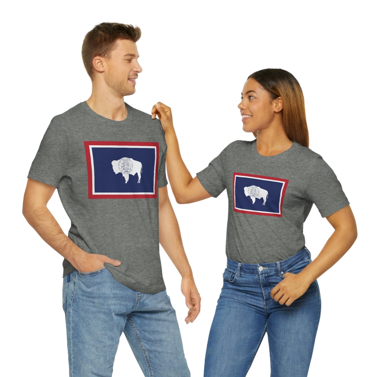Wyoming Flag Unisex Jersey Short Sleeve Tee Tshirt T-shirt