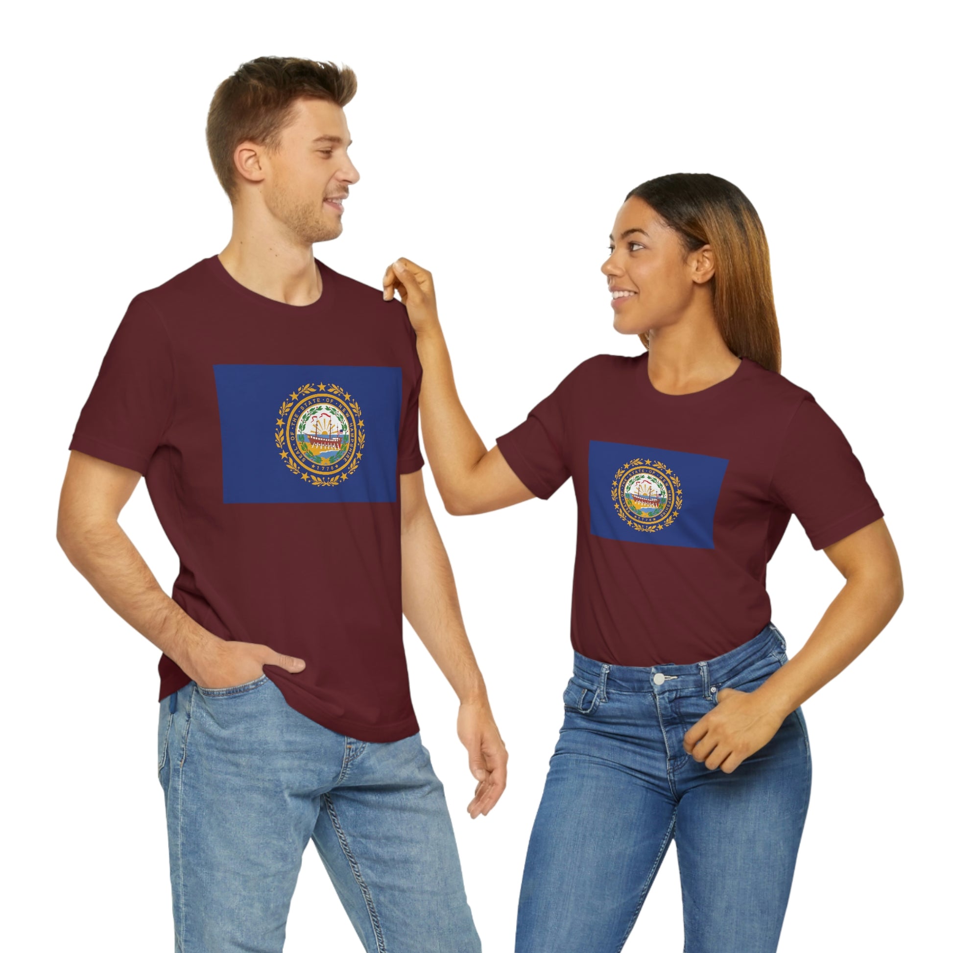 New Hampshire Flag Unisex Jersey Short Sleeve Tee Tshirt T-shirt