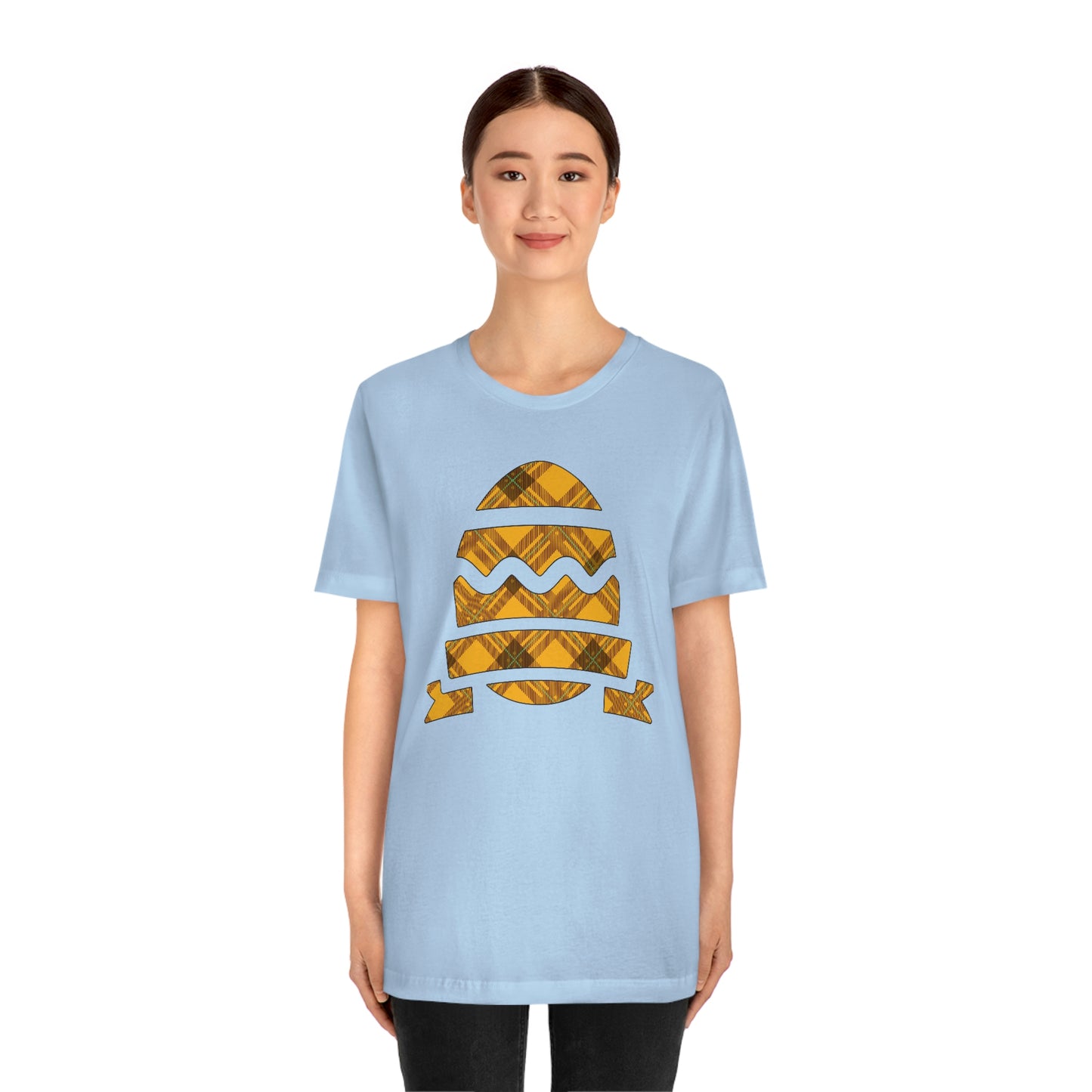 Plaid Egg Easter Spring Unisex Jersey Short Sleeve Tee