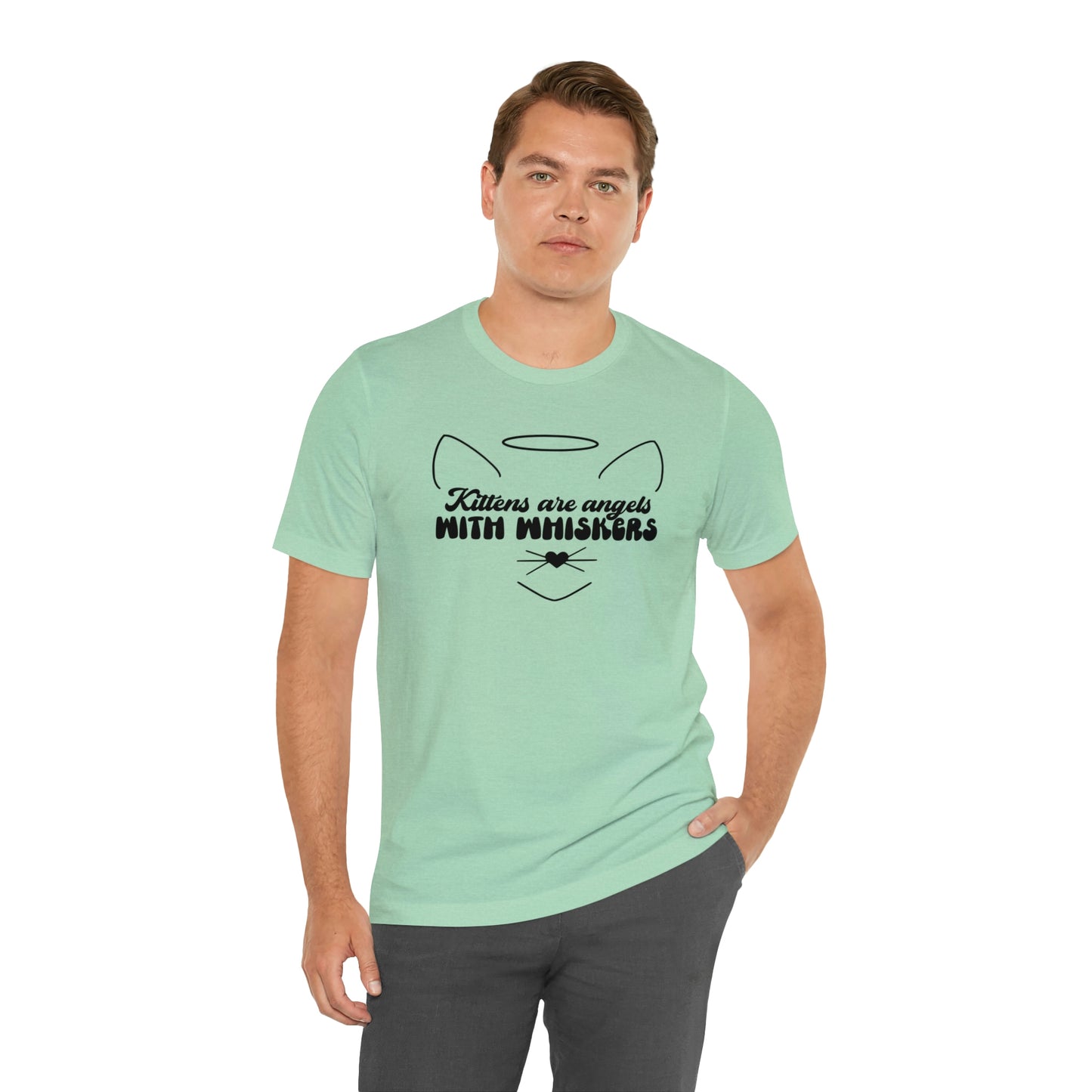 Kittens Are Angels With Whiskers Cat Short Sleeve T-shirt