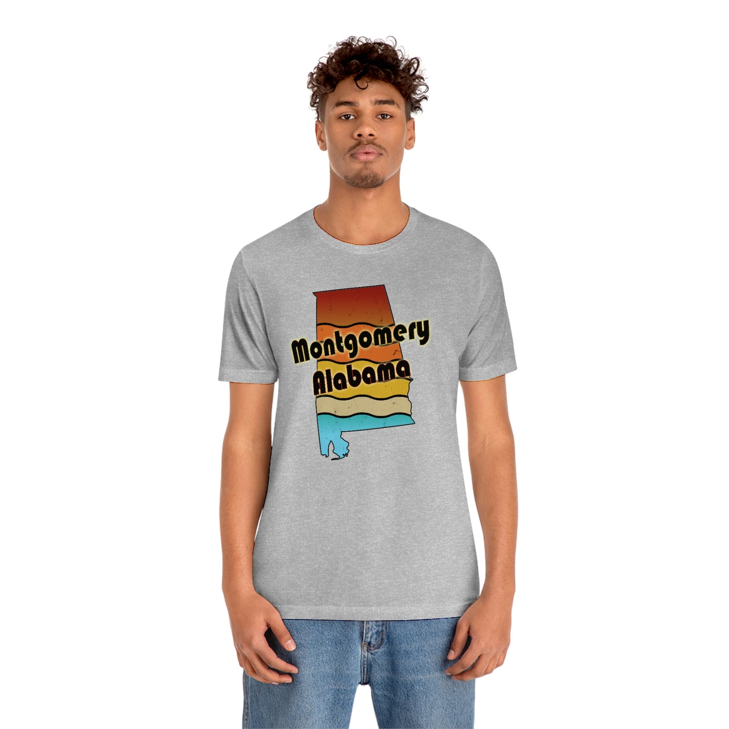 Montgomery Alabama Retro Sunset Unisex Jersey Short Sleeve T-shirt