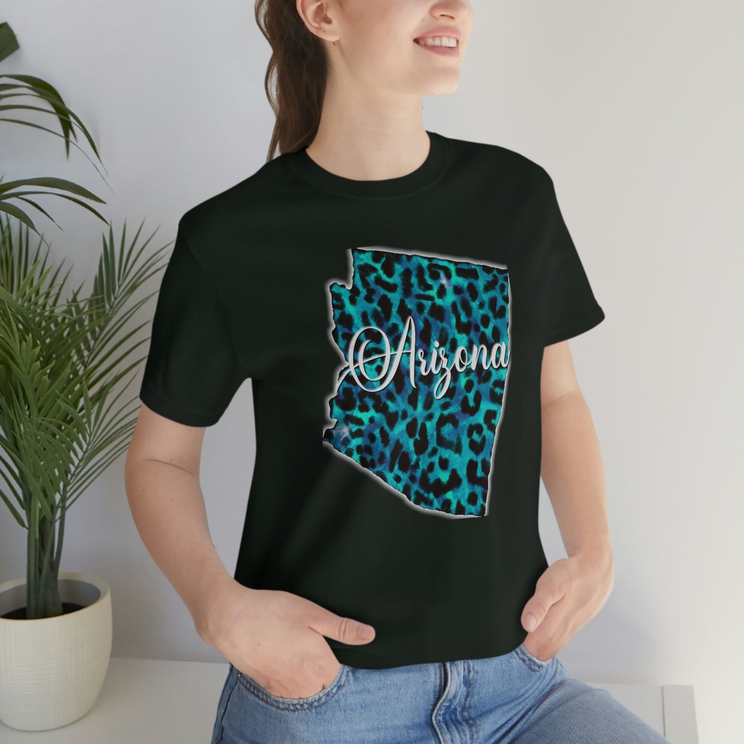 Arizona Blue Leopard Unisex Jersey Short Sleeve Tee Tshirt T-shirt