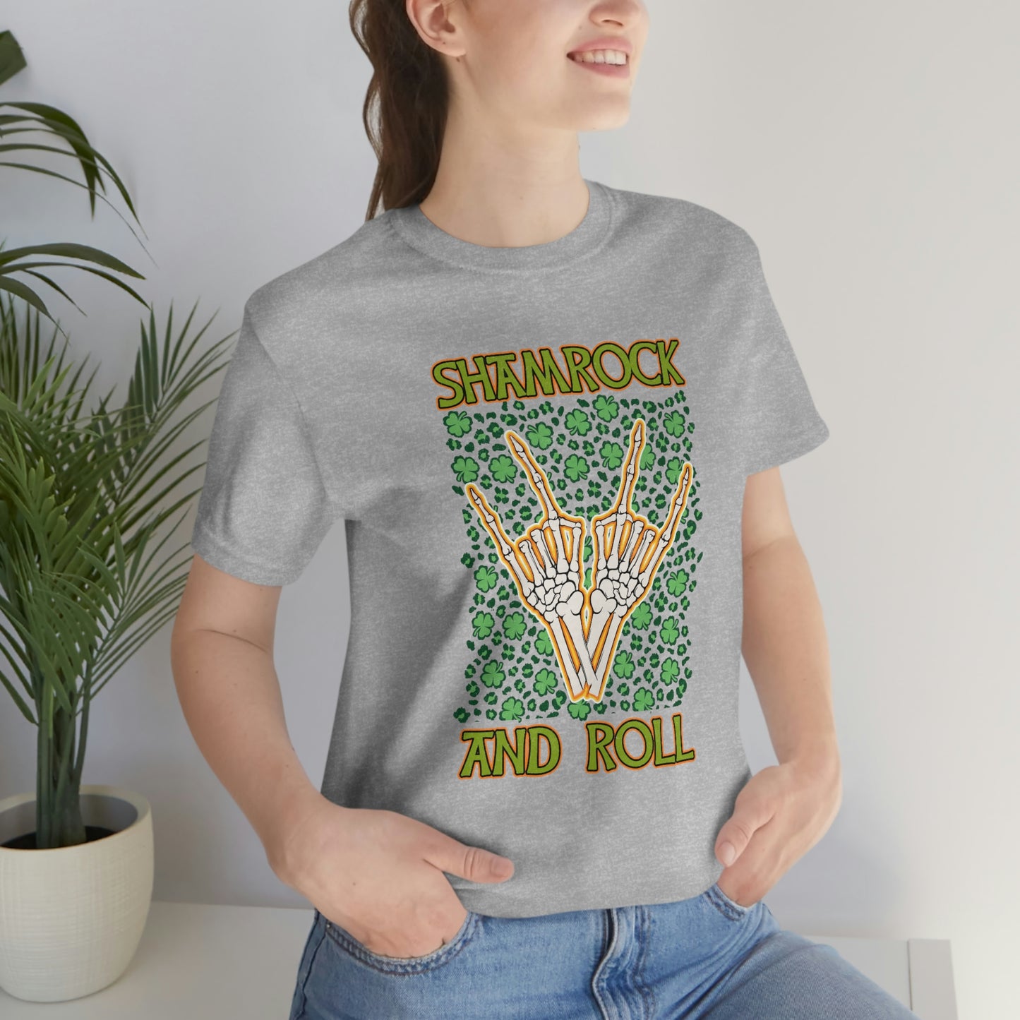 Shamrock and Roll St. Patrick's Day Unisex Jersey Short Sleeve Tee