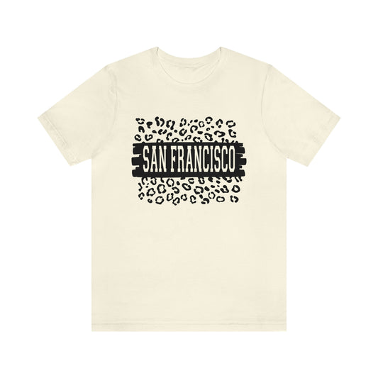 San Francisco California Leopard Print Unisex Jersey Short Sleeve Tee Tshirt T-shirt