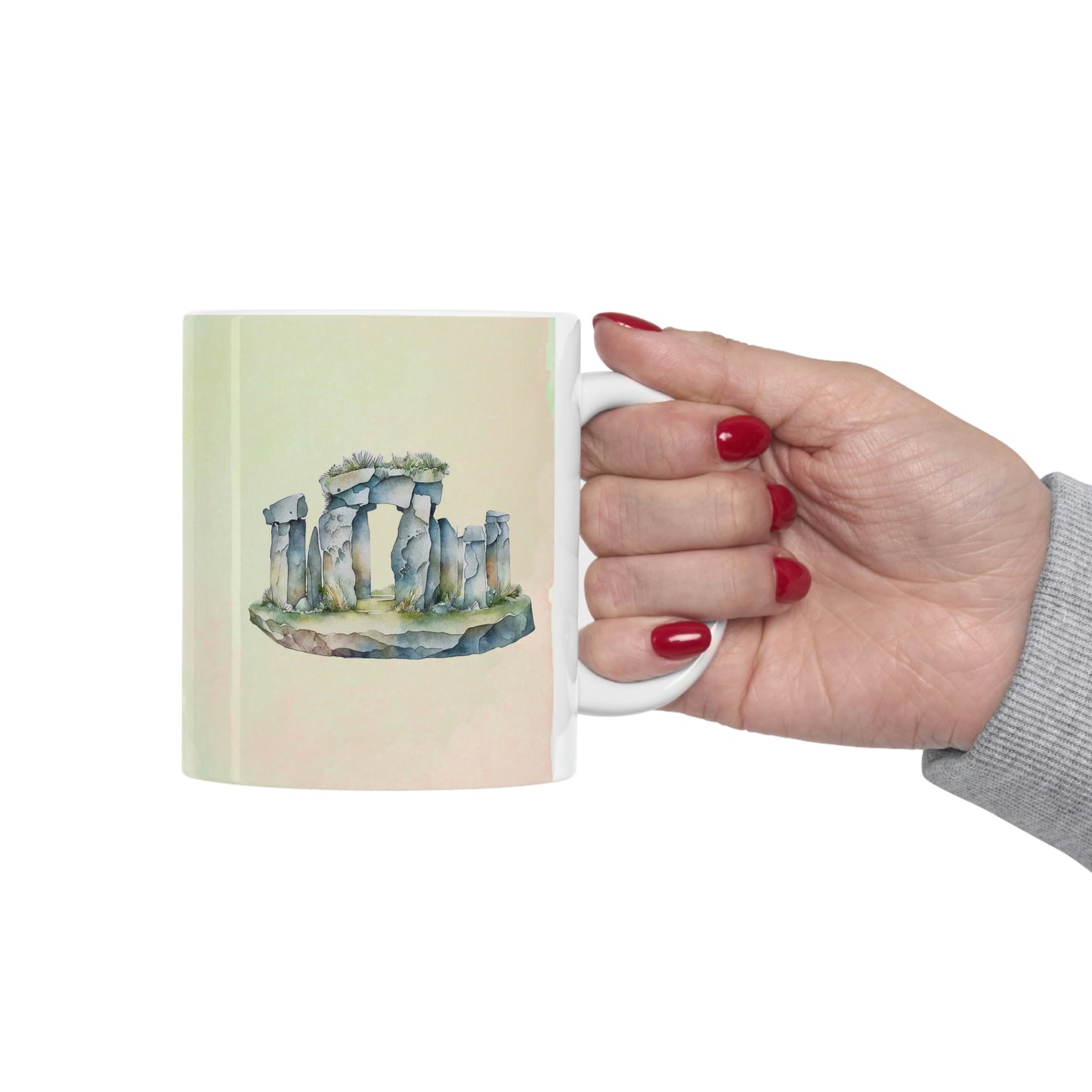 Standing Stones Watercolor Ceramic Mug 11oz