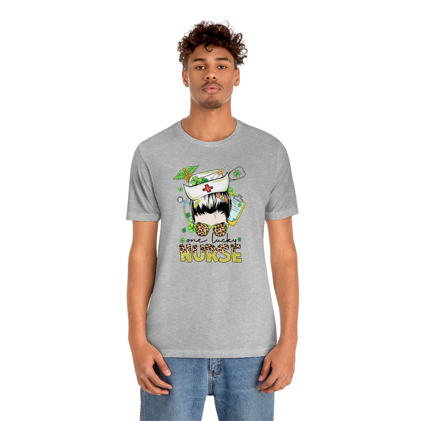One Lucky Nurse Hat St. Patrick's Day Unisex Jersey Short Sleeve Tee