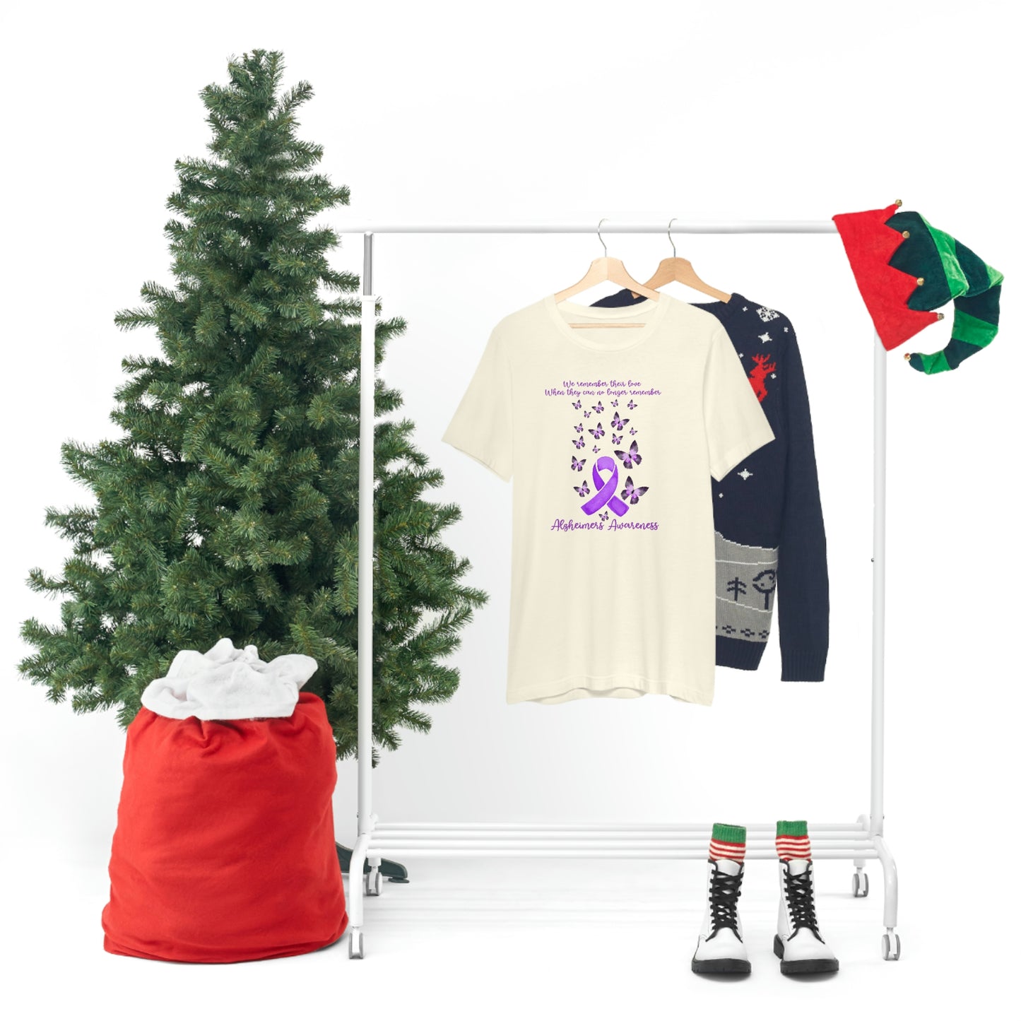 We Remember Their Love When They Can No Longer Remember Alzheimer's Awareness Print Unisex Jersey Short Sleeve Tee
