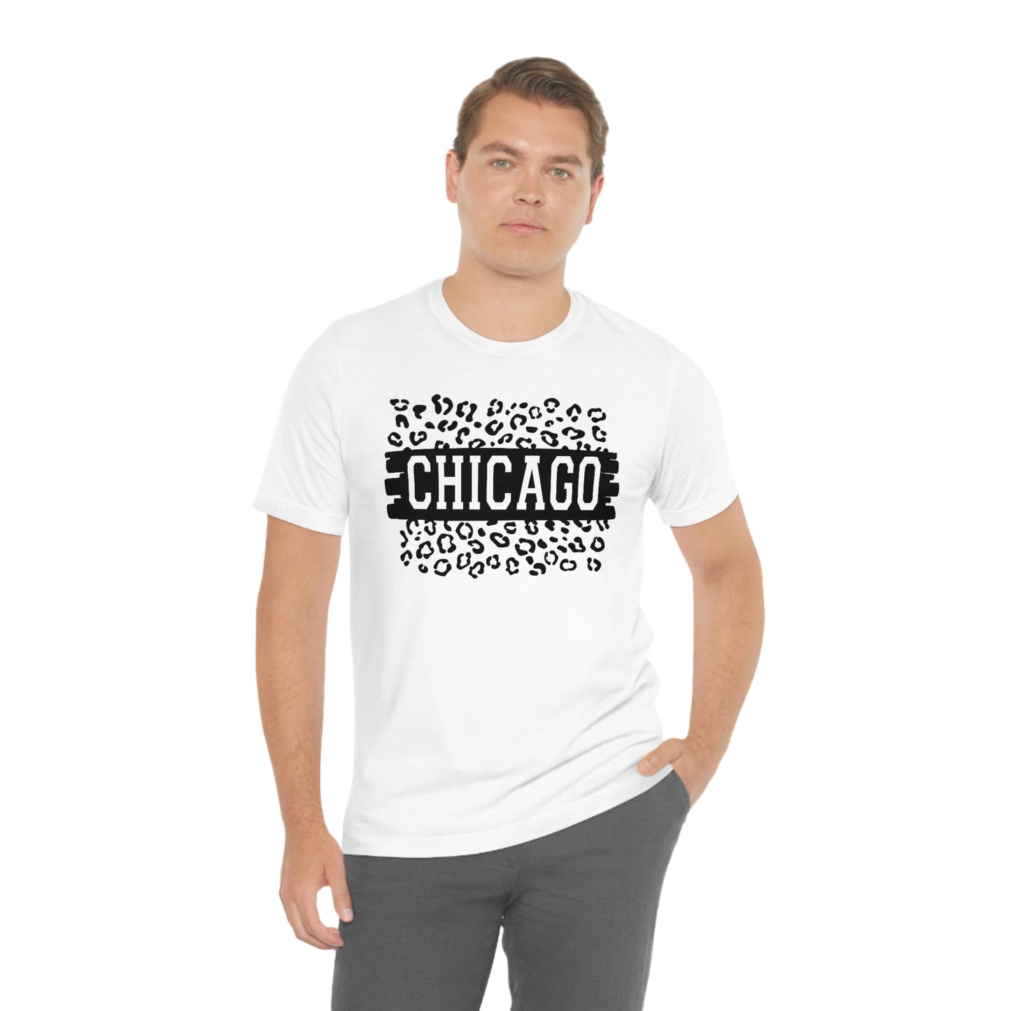 Chicago Illinois Leopard Print Short Sleeve T-shirt