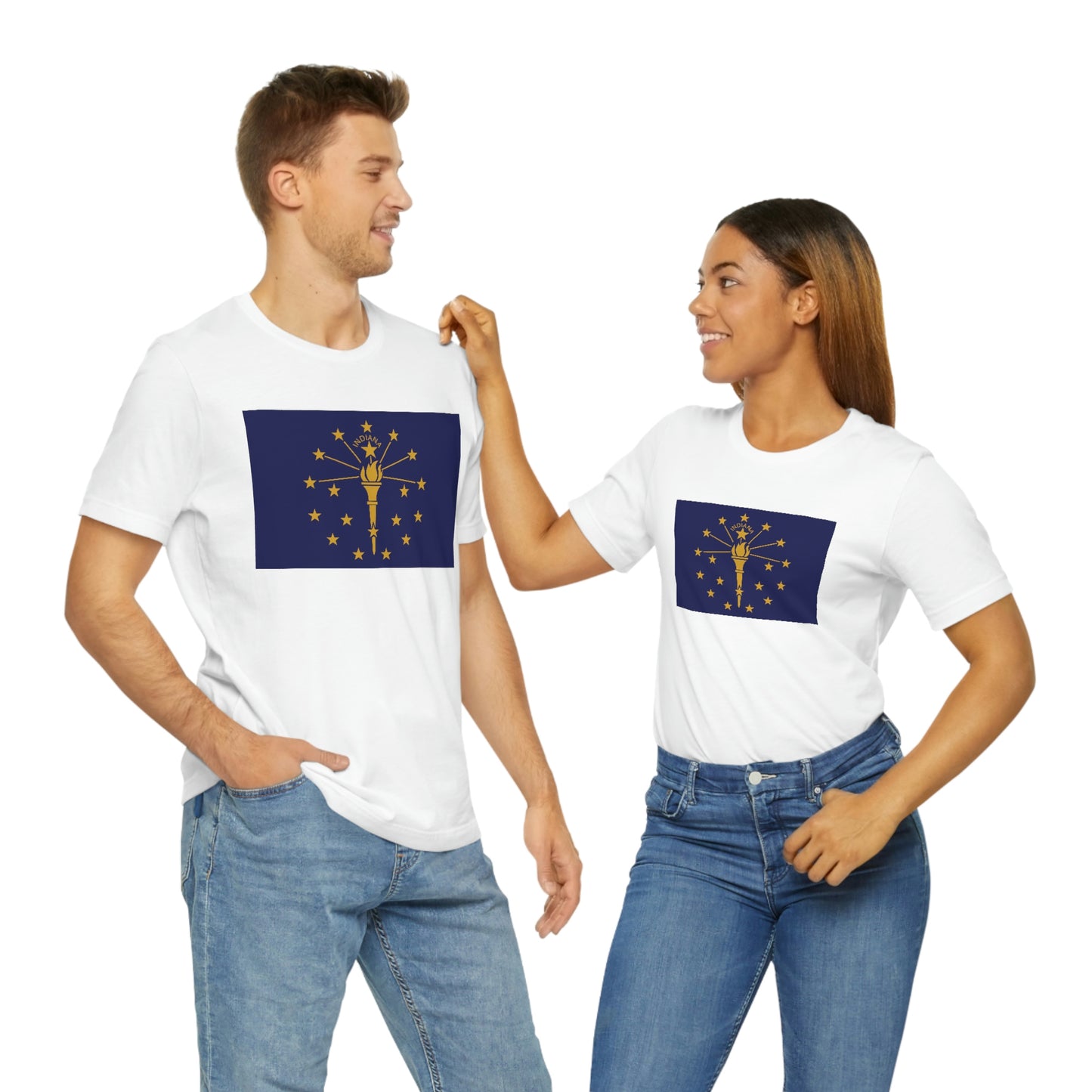 Indiana Flag Unisex Jersey Short Sleeve Tee Tshirt T-shirt