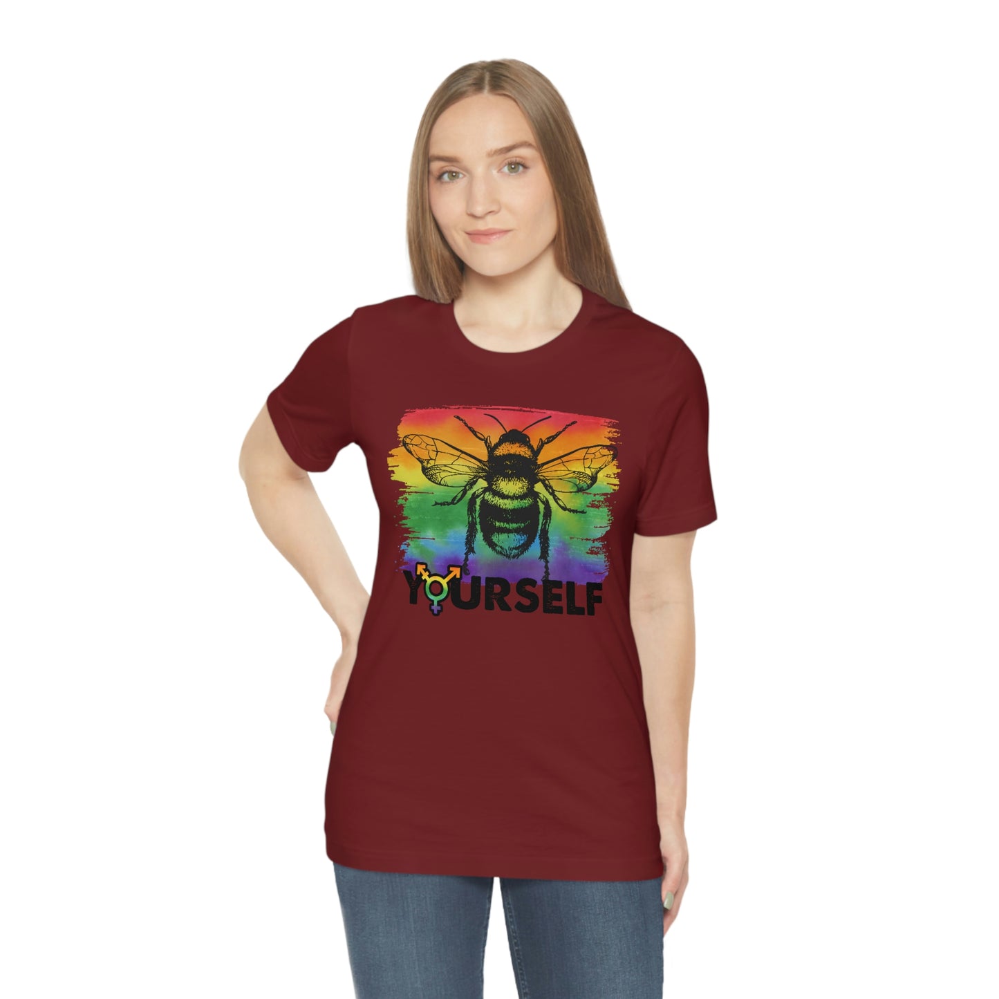 Bee Yourself LGBTQIA Print Unisex Jersey Short Sleeve Tee
