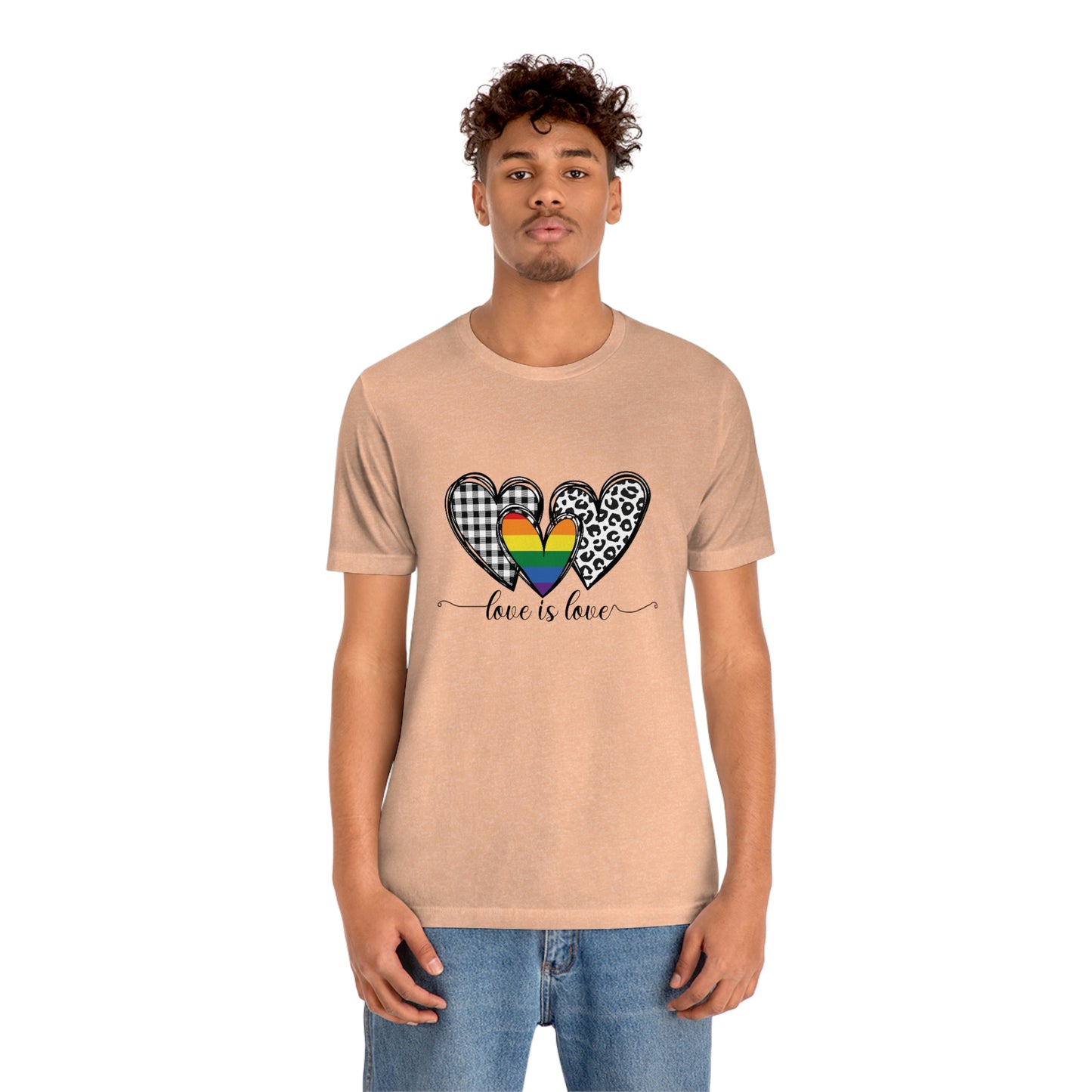 Love is Love LGBTQIA Print Unisex Jersey Short Sleeve Tee