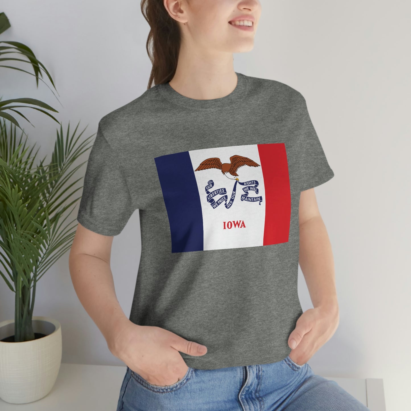 Iowa Flag Unisex Jersey Short Sleeve Tee Tshirt T-shirt