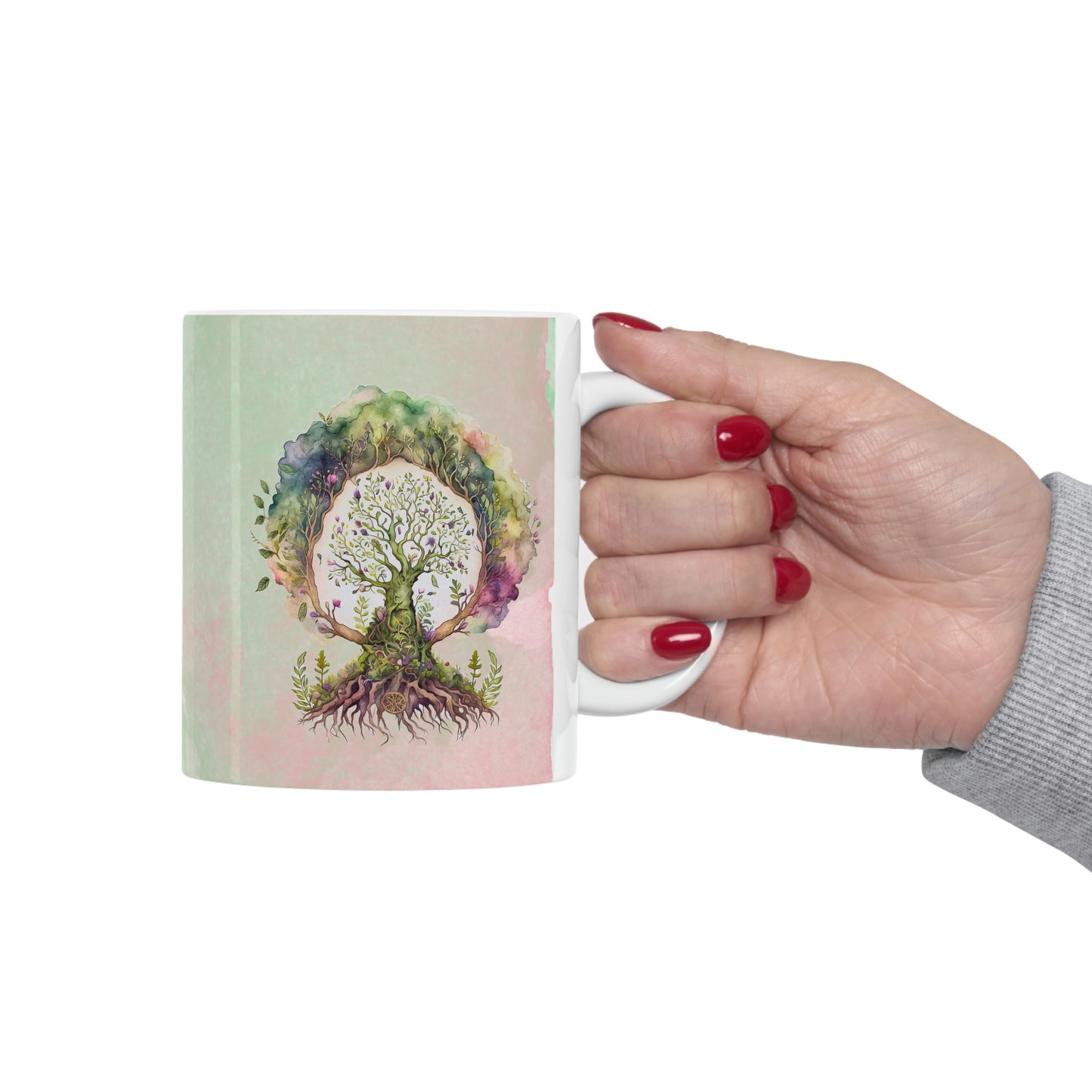 Colorful Tree of Life Watercolor Ceramic Mug 11oz