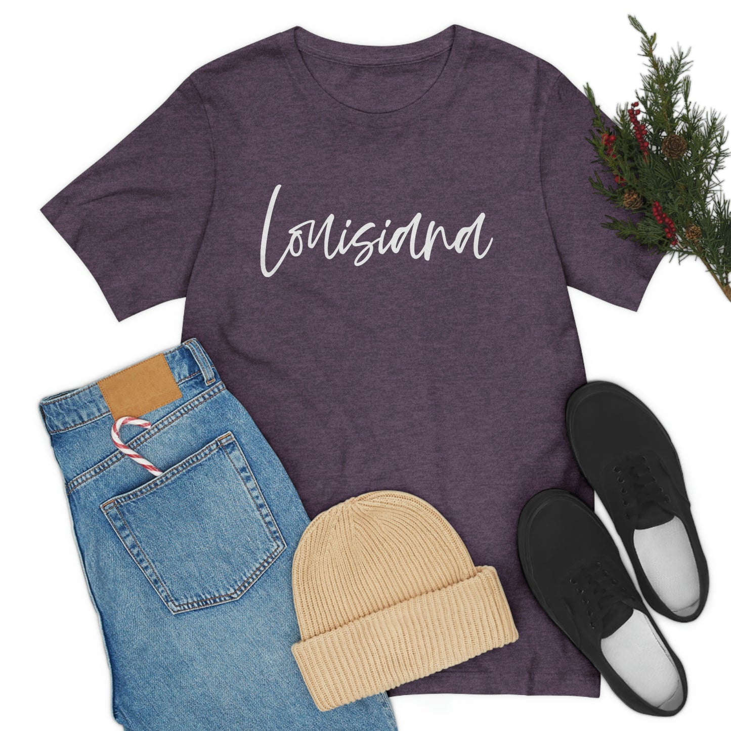 Louisiana White Script Short Sleeve T-shirt
