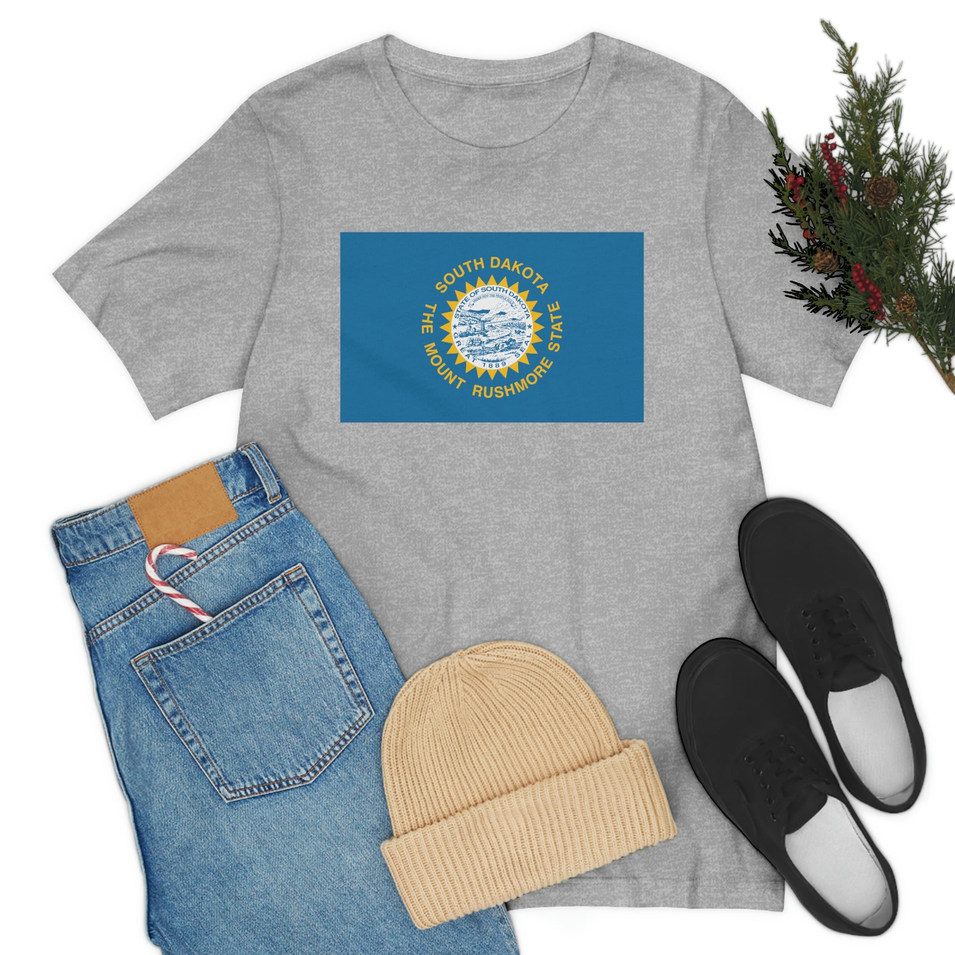 South Dakota Flag Unisex Jersey Short Sleeve Tee Tshirt T-shirt