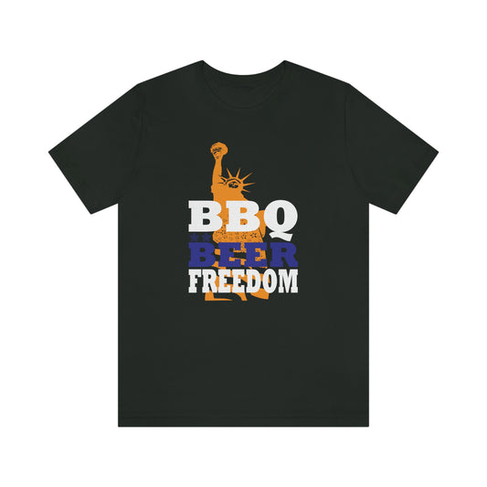 BBQ Beer Freedom Unisex Jersey Short Sleeve Tee