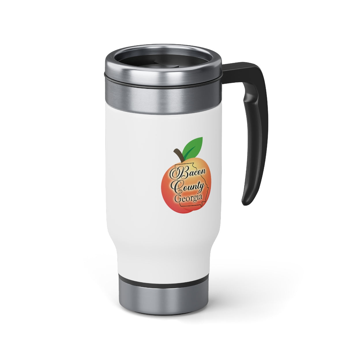 Bacon County Georgia Stainless Steel Travel Mug with Handle, 14oz